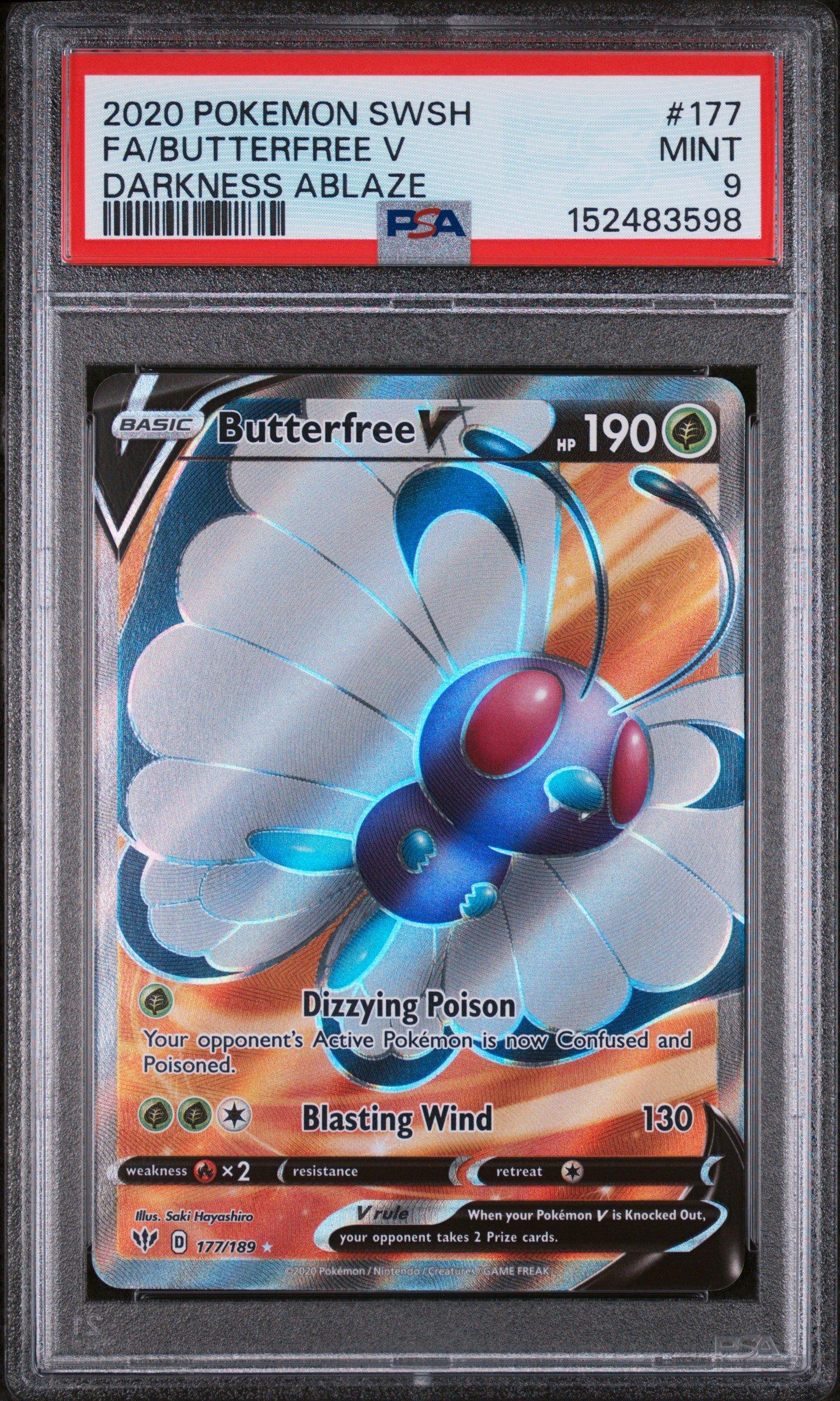 2020 Pokemon Sword & Shield Darkness Ablaze 177 Full Art/butterfree V PSA 9  Graded Card | GameStop