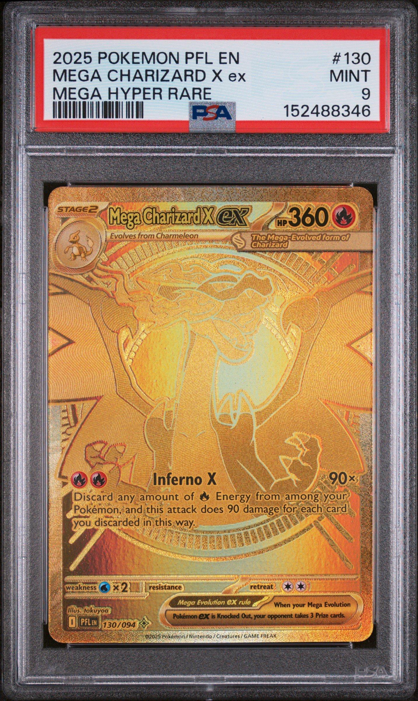 2025 Pokemon Pfl En-phantasmal Flames 130 Mega Charizard X Ex Mega
