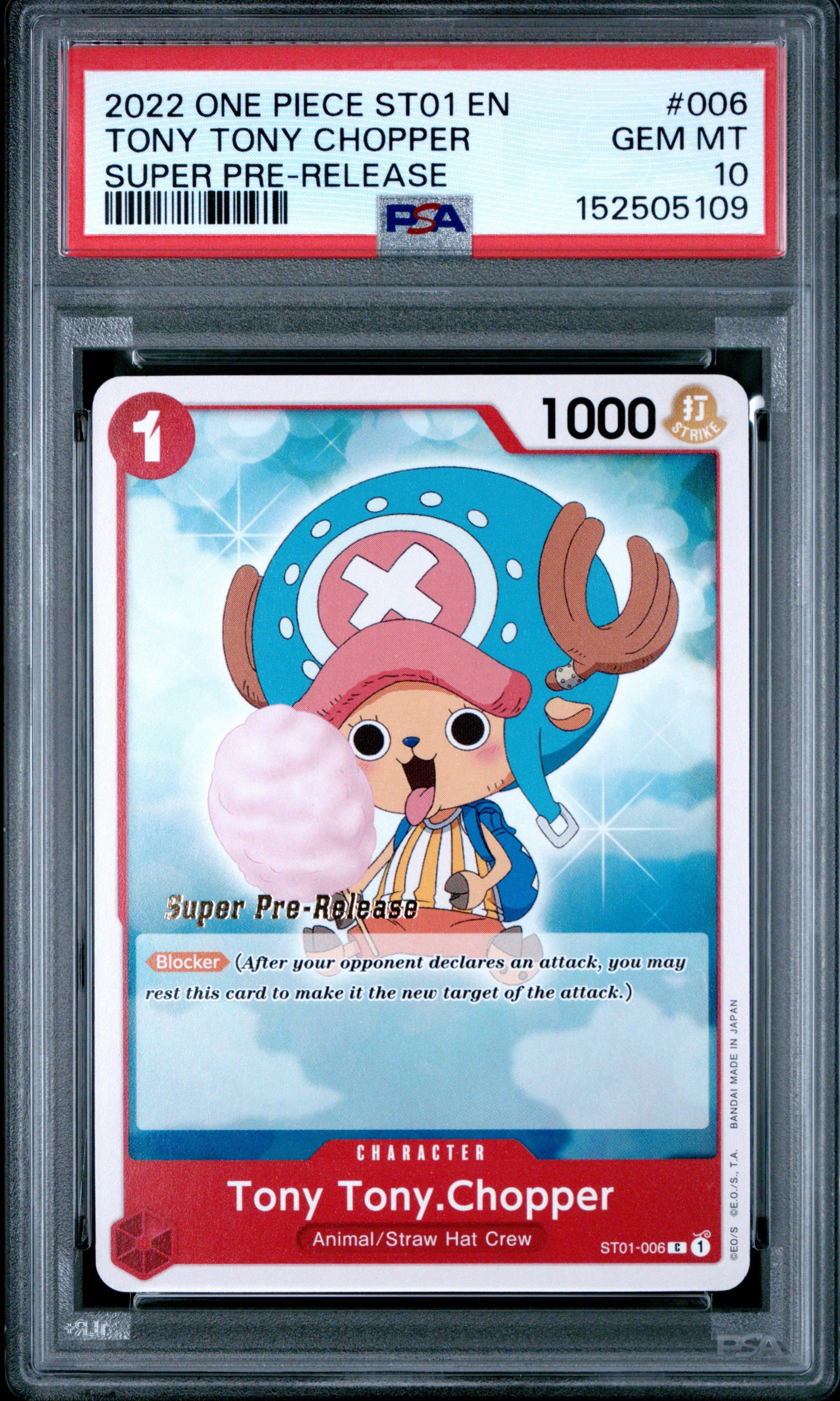 2022 One Piece Starter Deck St01-straw Hat Crew 006 Tony Tony