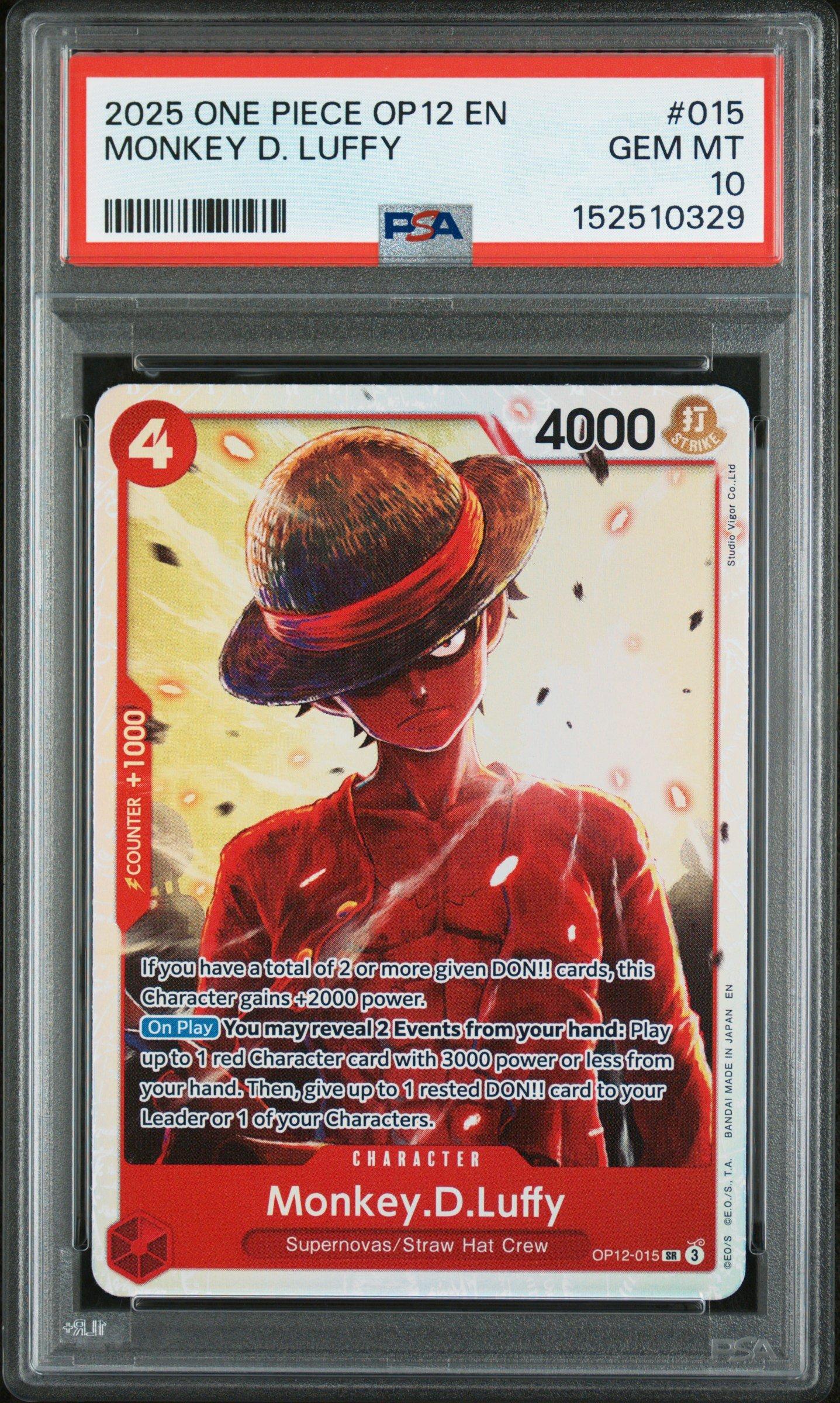 2025 One Piece Op12-legacy Of The Master 015 Monkey D. Luffy PSA