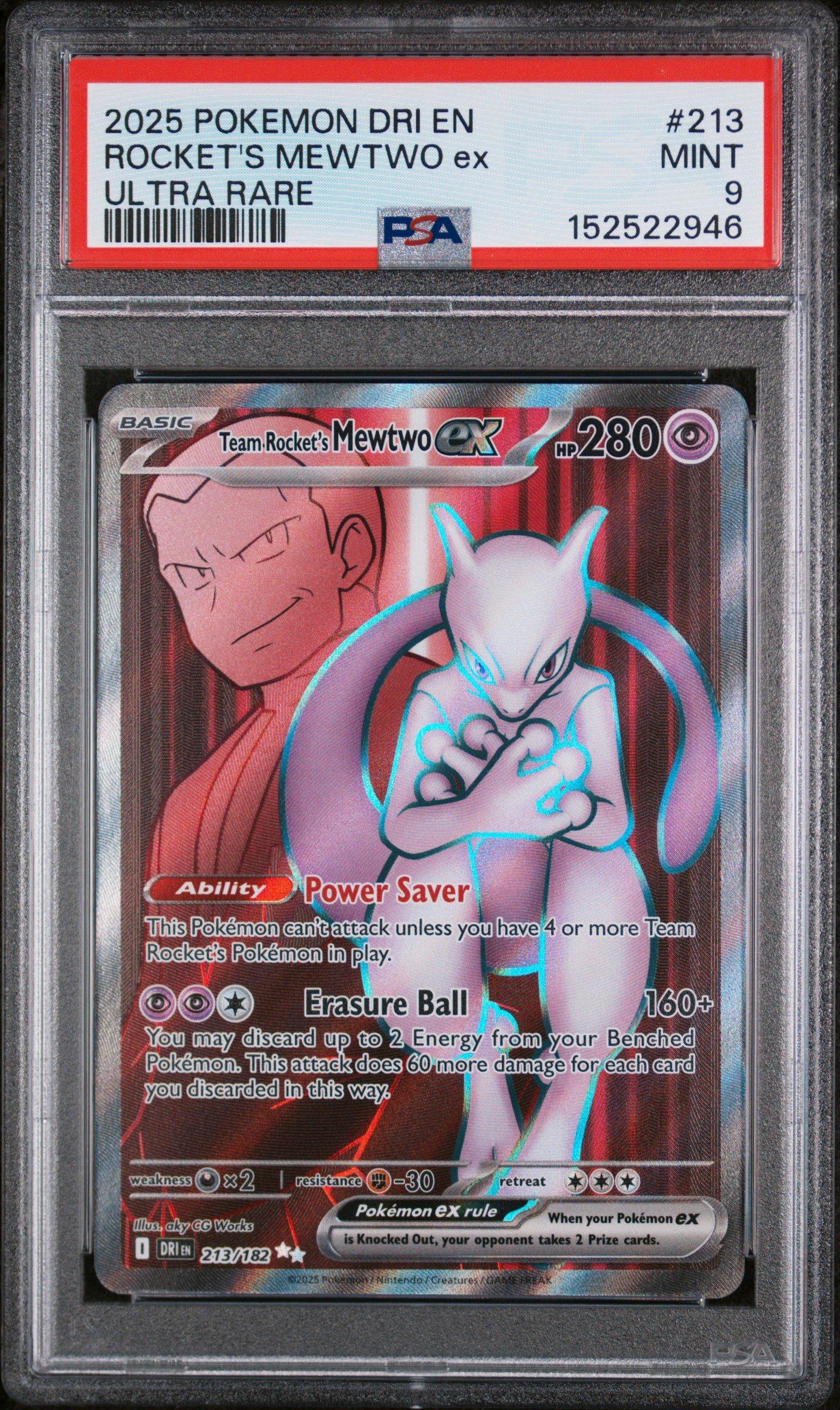 t*n様 2025 ポケモンカード シルヴァディex #212 MINT PSA 2025 Pokemon Dri En-destined Rivals 213 Team Rocket's Mewtwo Ex