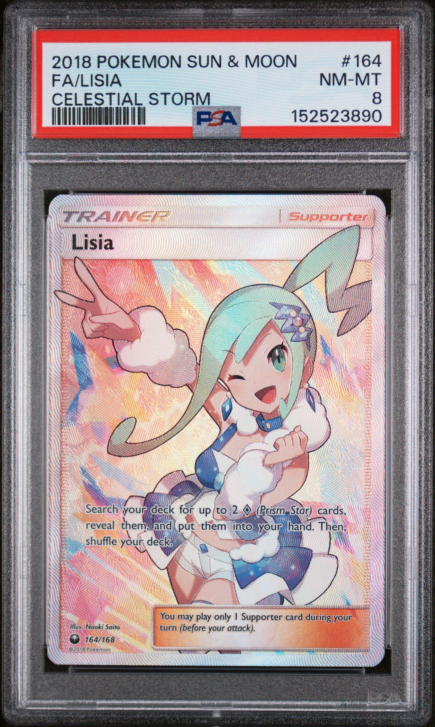 2018 Pokemon Sun & Moon Celestial Storm 164 Full Art/lisia PSA 8