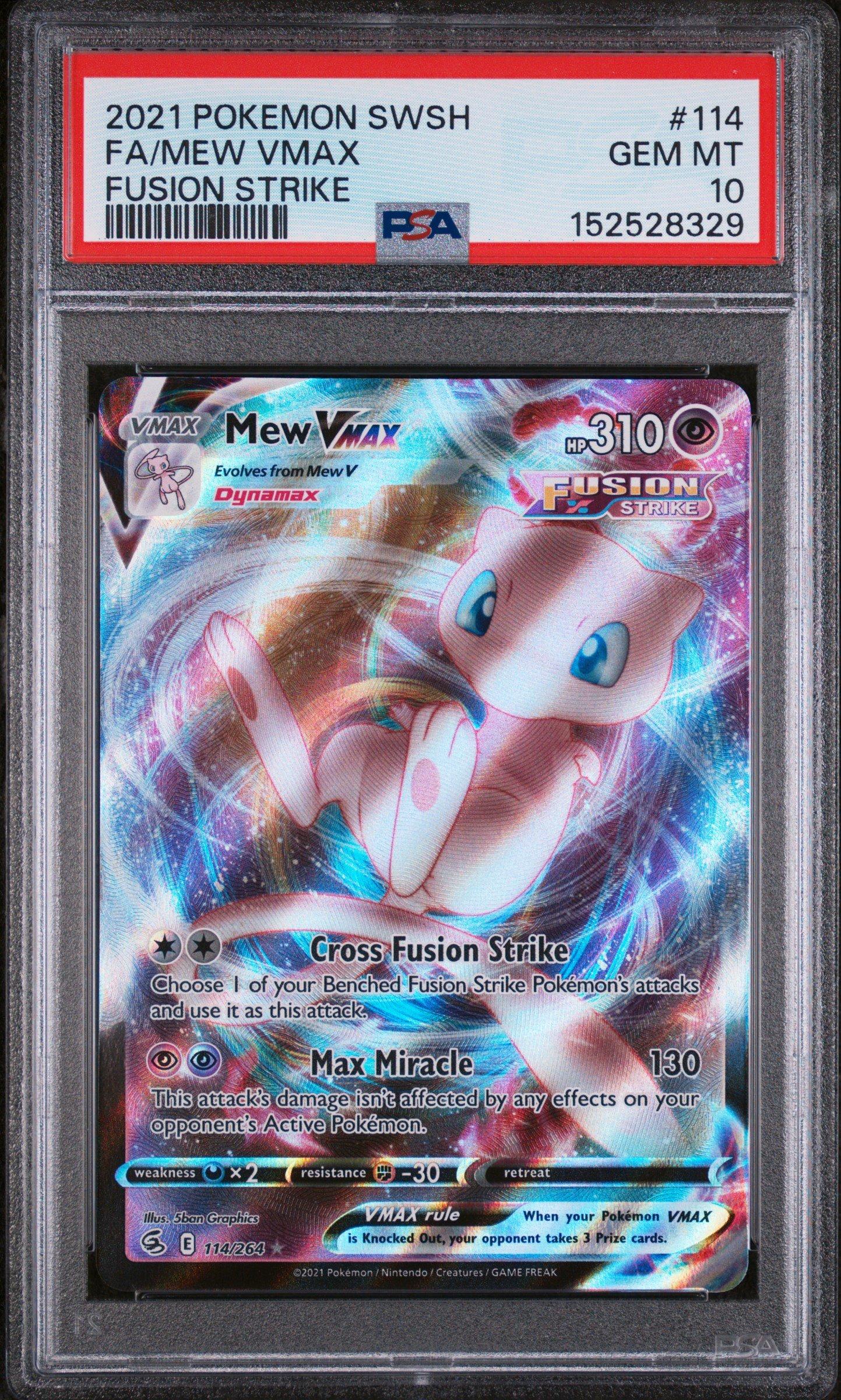 2021 Pokemon Sword & Shield Fusion Strike 114 Full Art/mew Vmax PSA 10  Graded Card | GameStop