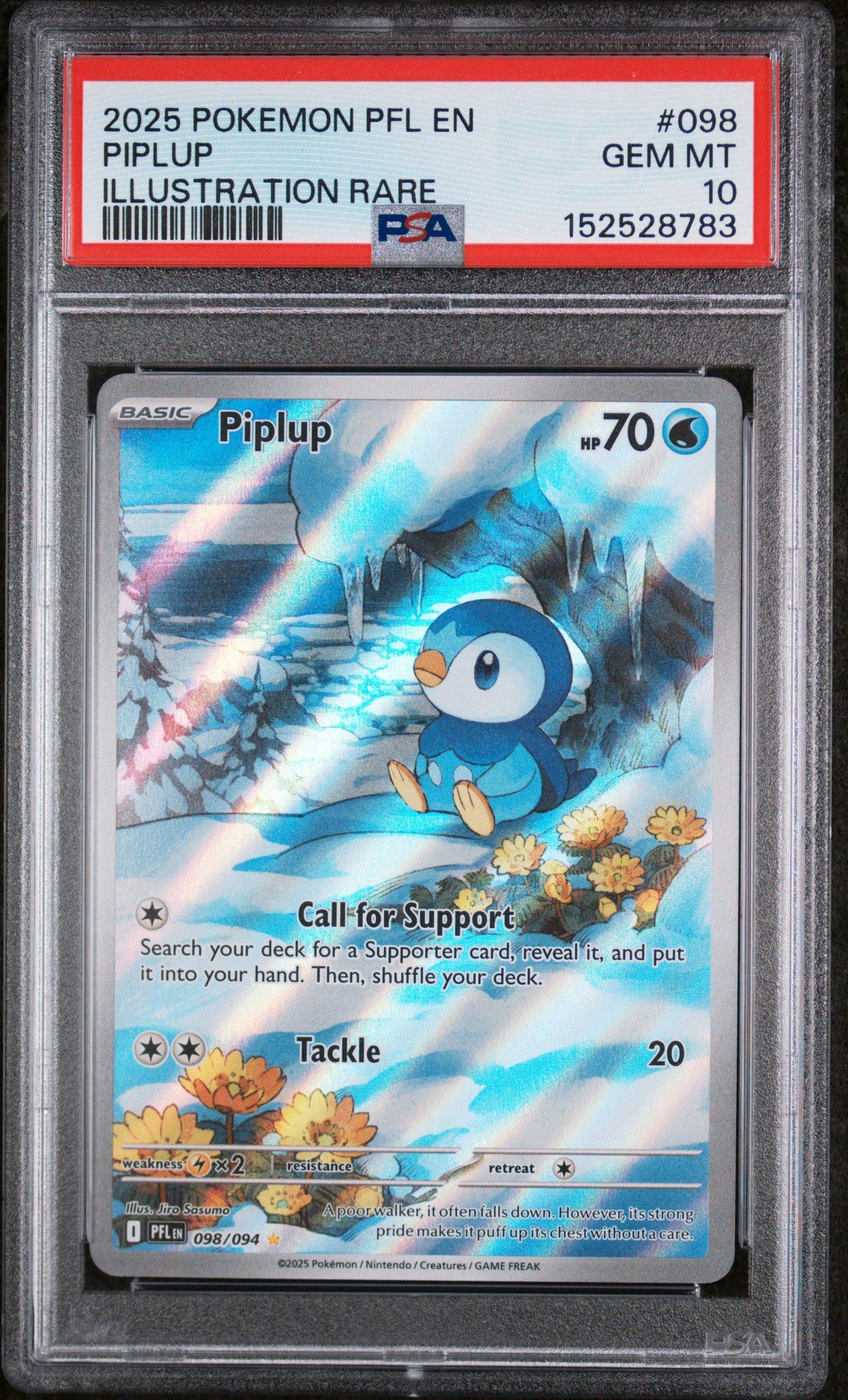 2025 Pokemon Pfl En-phantasmal Flames 098 Piplup Illustration Rare