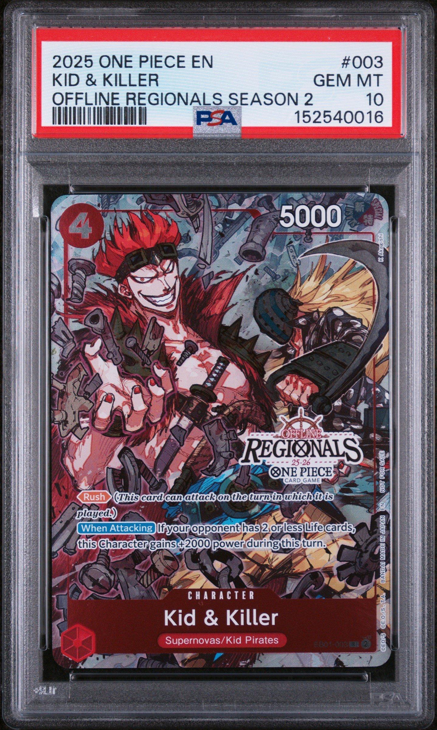 2025 One Piece Offline Regionals Pack 2025 Vol.2 003 Kid & Killer