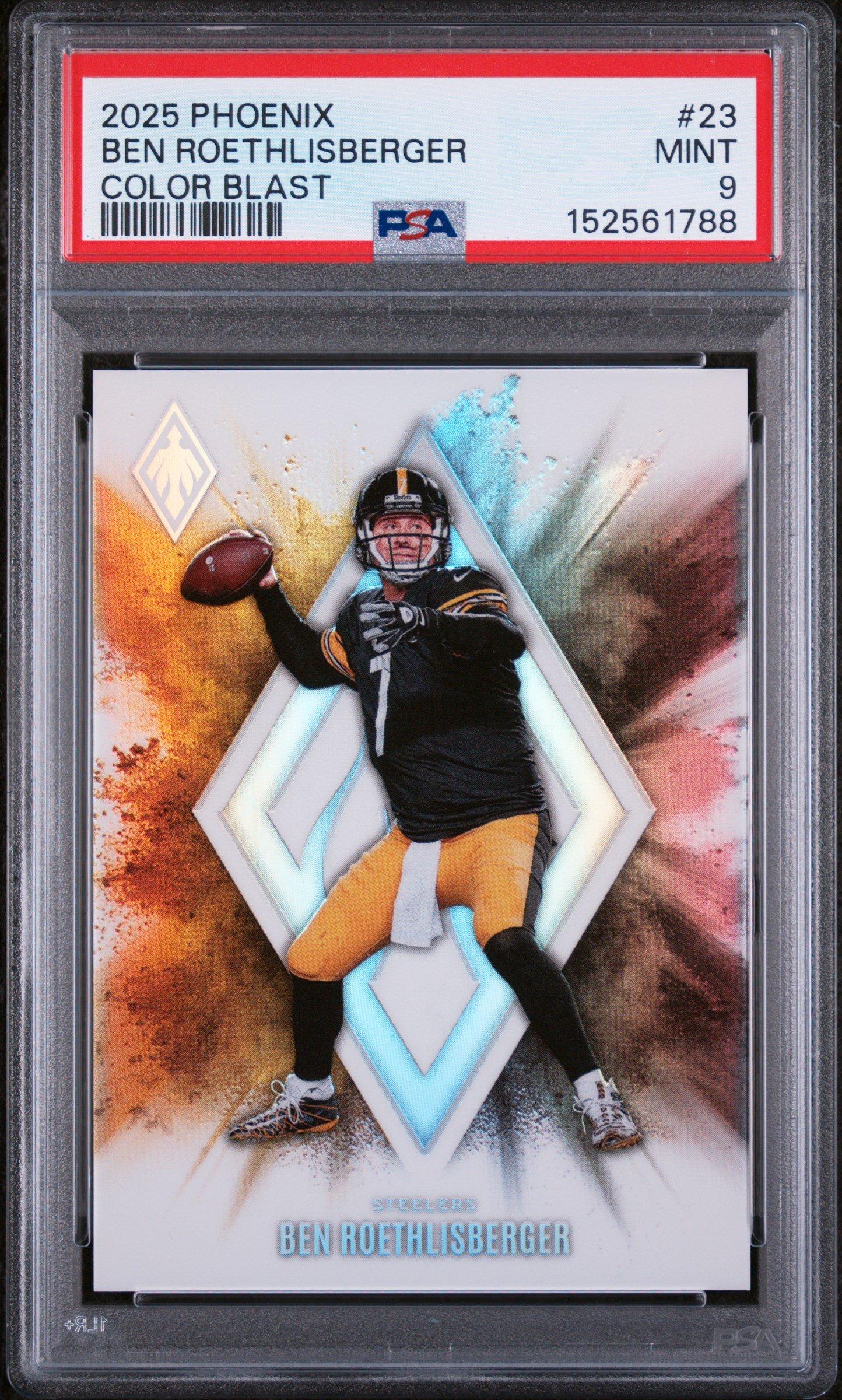 2025 Panini Phoenix Color Blast 23 Ben Roethlisberger PSA 9 Graded