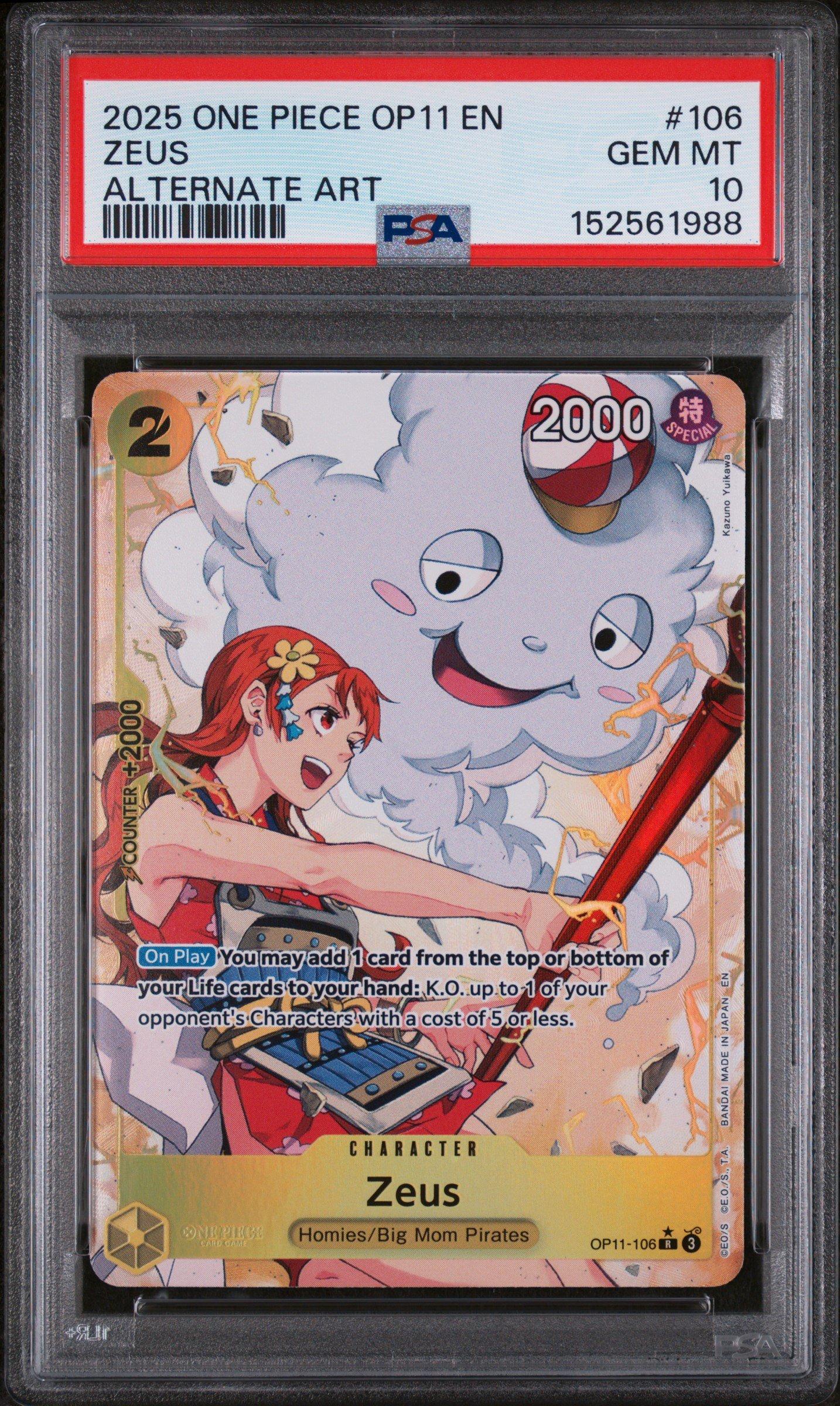 2025 One Piece Op11-a Fist Of Divine Speed 106 Zeus Alternate Art