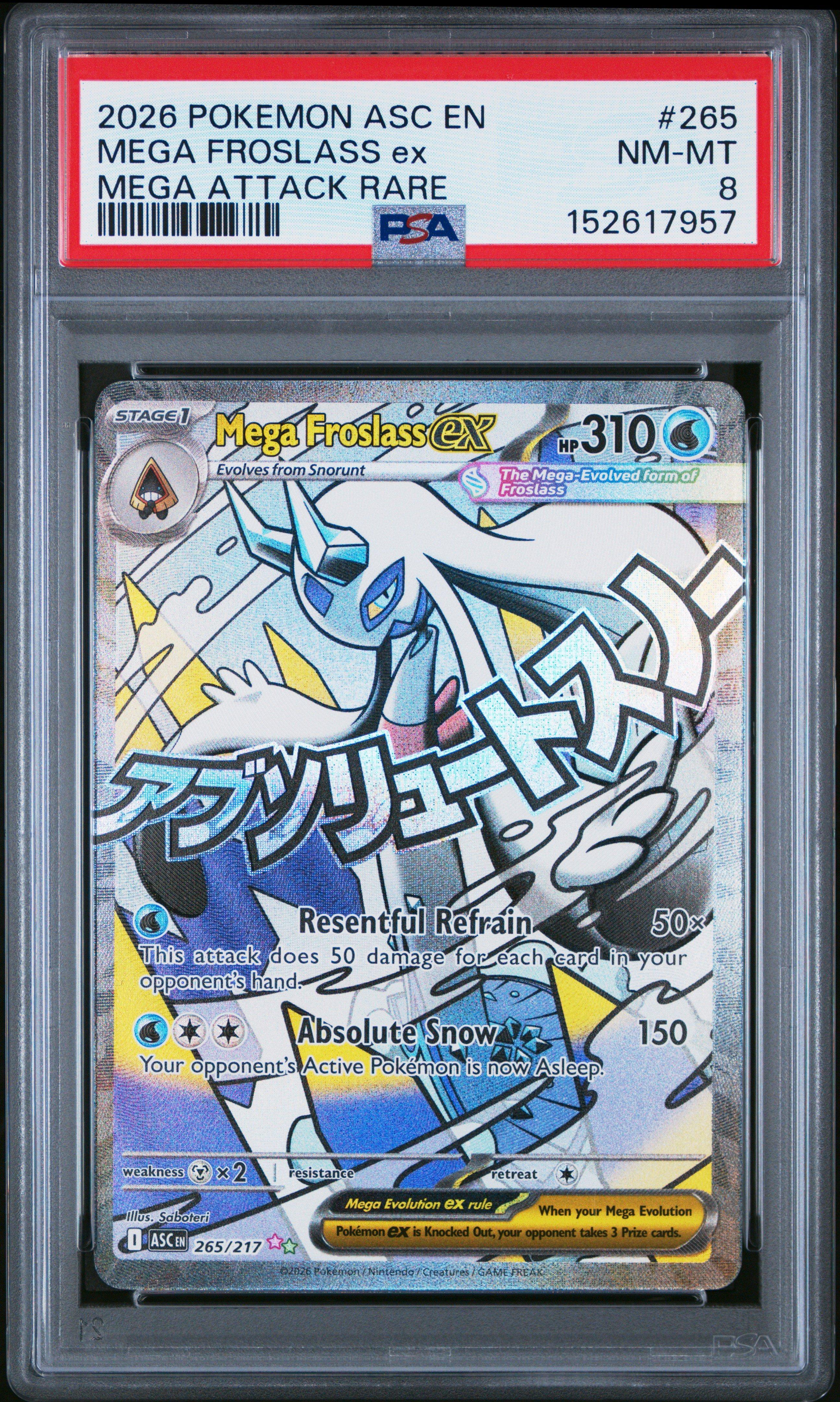 2026 Pokemon Asc En-ascended Heroes 265 Mega Froslass Ex Mega