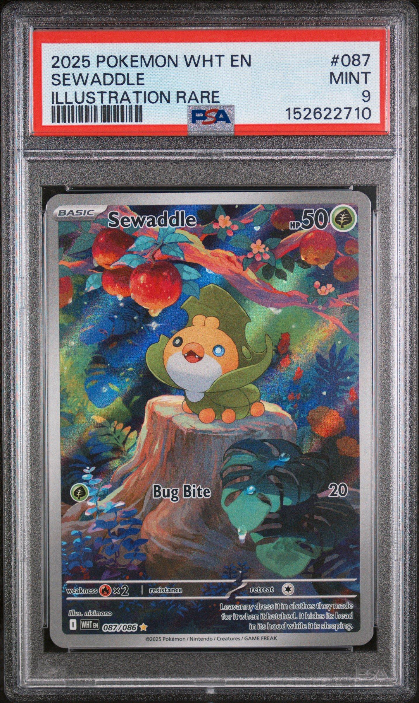 2025 Pokemon Wht En-white Flare 087 Sewaddle Illustration Rare PSA 9 Graded  Card | GameStop