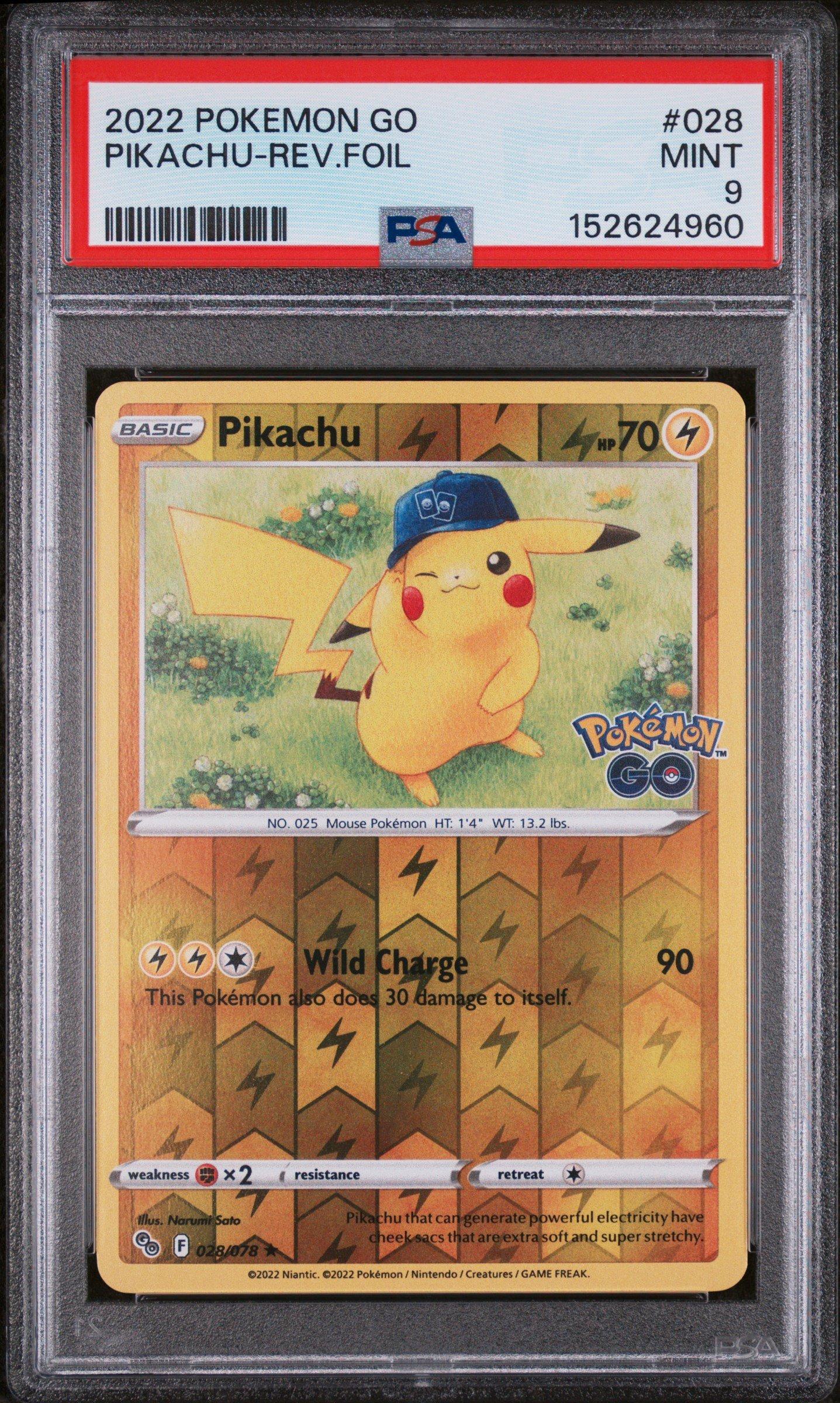 2022 Pokemon Go 028 Pikachu-reverse Foil PSA 9 Graded Card | GameStop