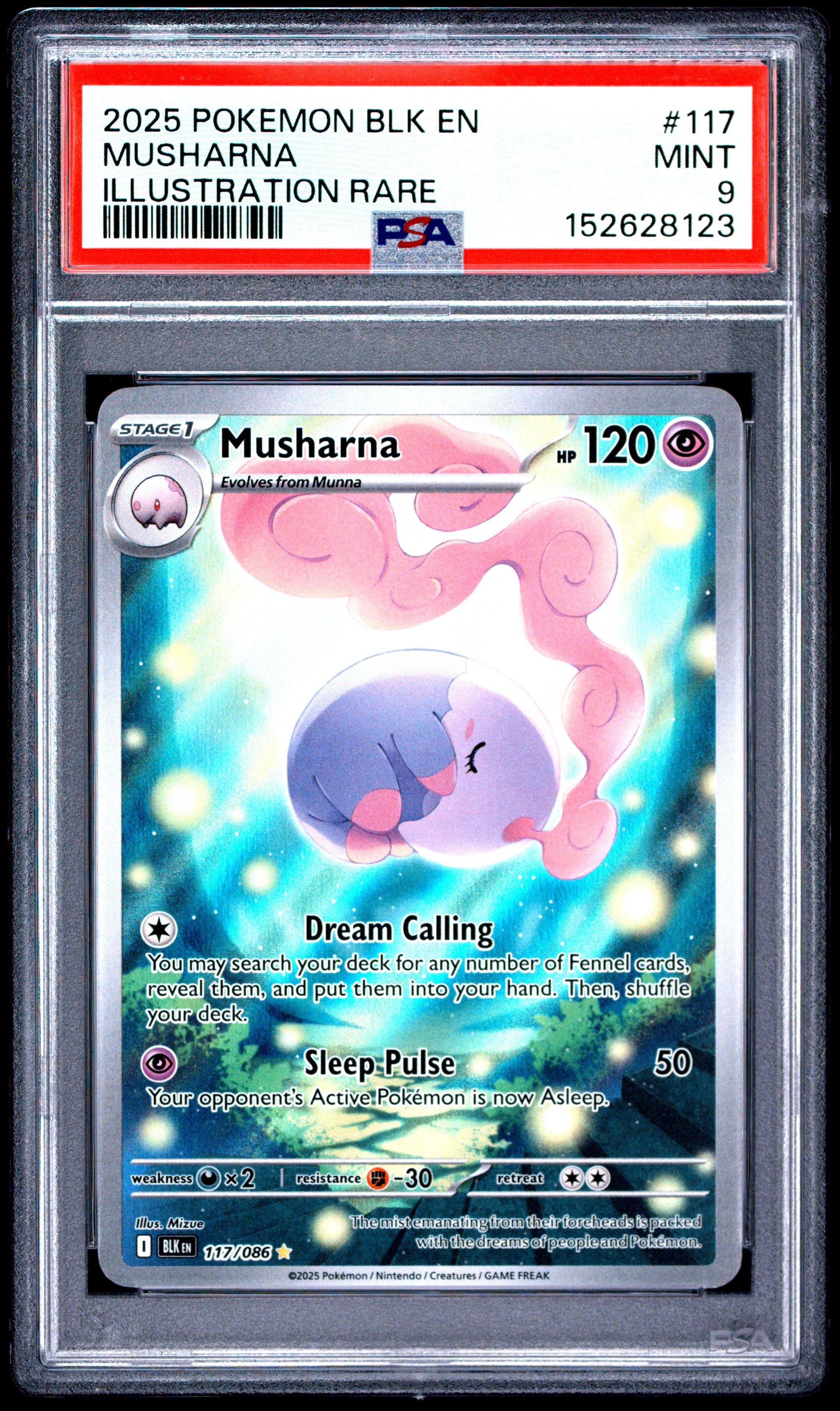 musharna pokemon card AR 122/86 sv11B Black Bolt Japanese Psychic Psychic Dream of Memories Shuffle 3 cards from your discard pile into your deck Musharna Fusion Strike Foil Pokmon