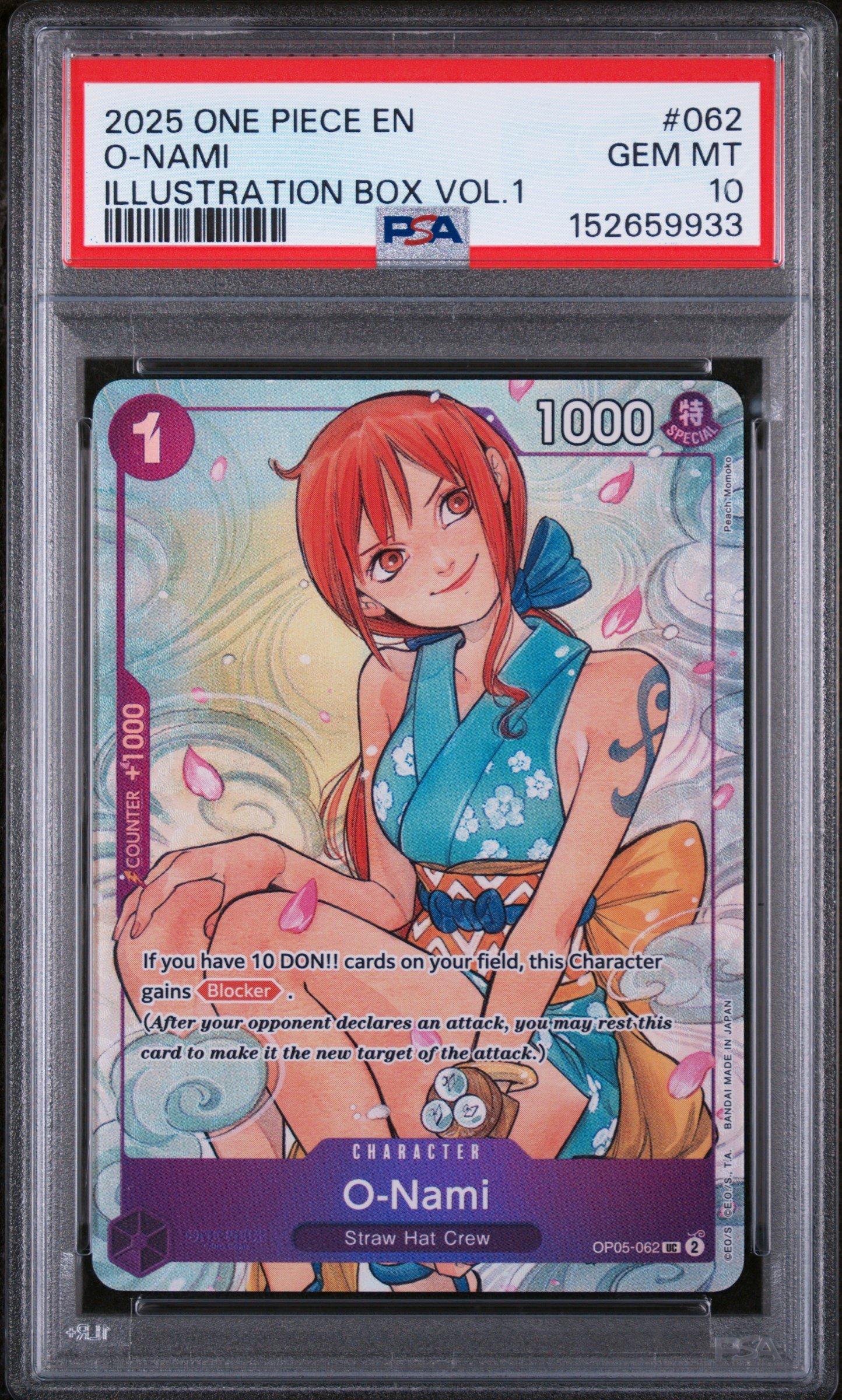 2025 One Piece Promos 062 O-nami Illustration Box Vol.1 PSA 10