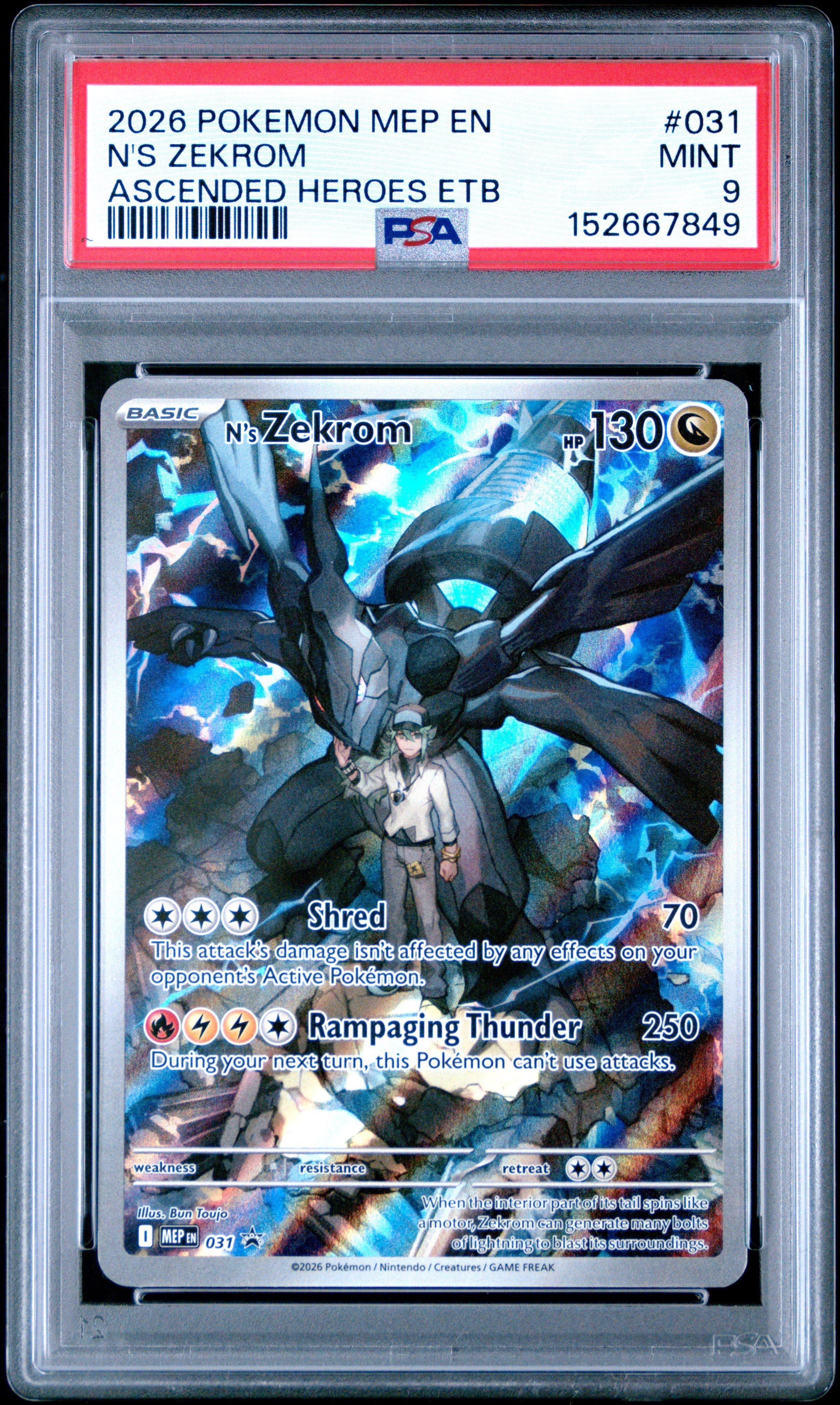 2026 Pokemon Mep En-me Black Star Promo 031 N's Zekrom Ascended