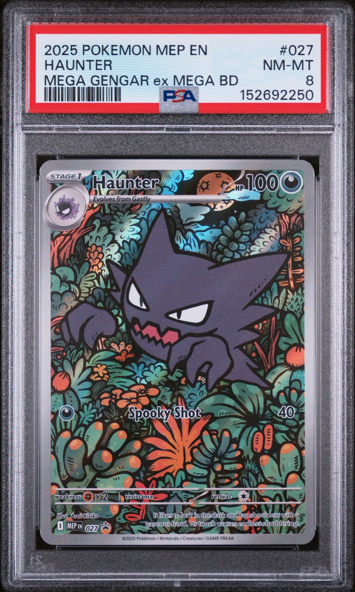 2025 Pokemon Mep En-me Black Star Promo 027 Haunter Mega Gengar Ex