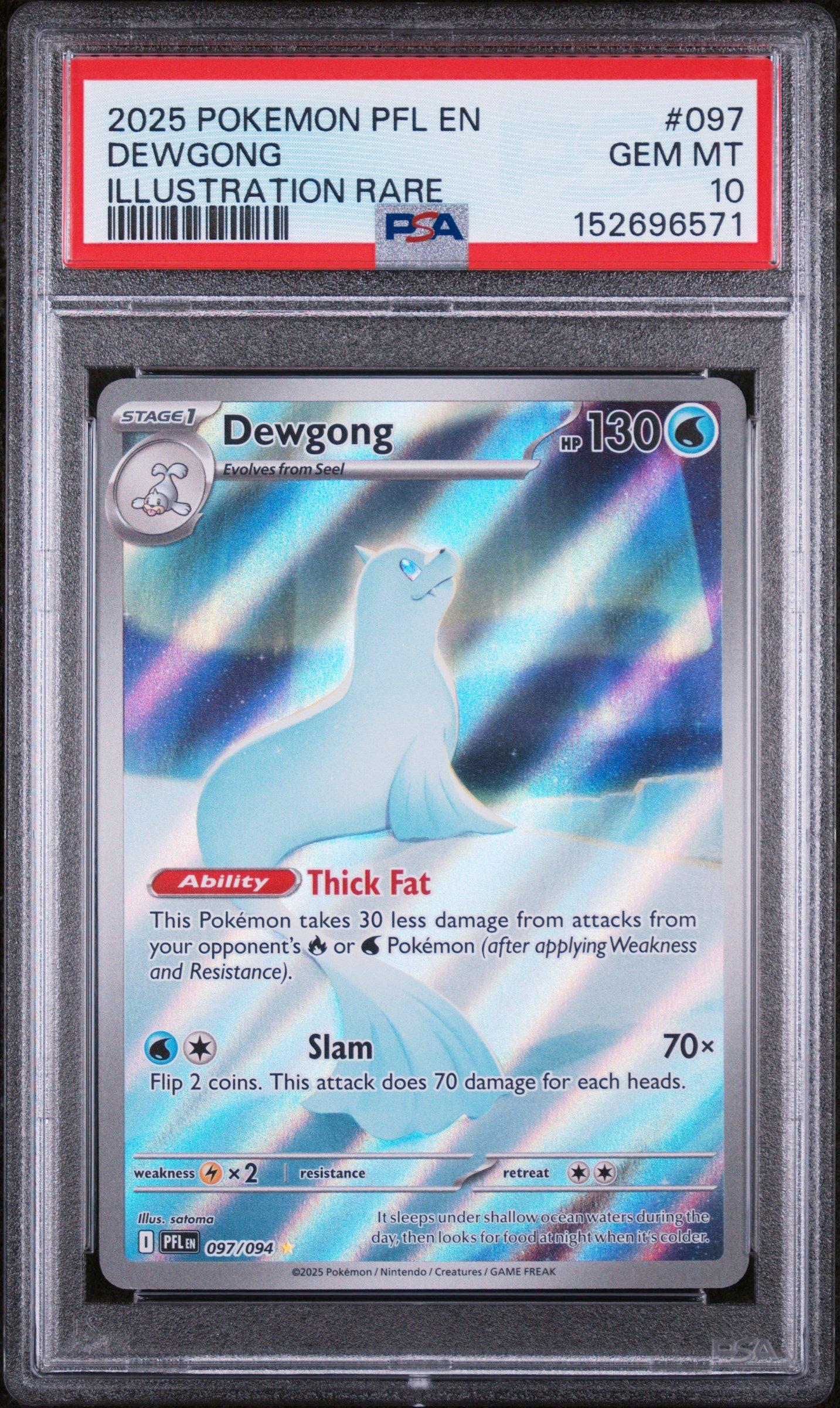 2025 Pokemon Pfl En-phantasmal Flames 097 Dewgong Illustration Rare PSA 10  Graded Card | GameStop