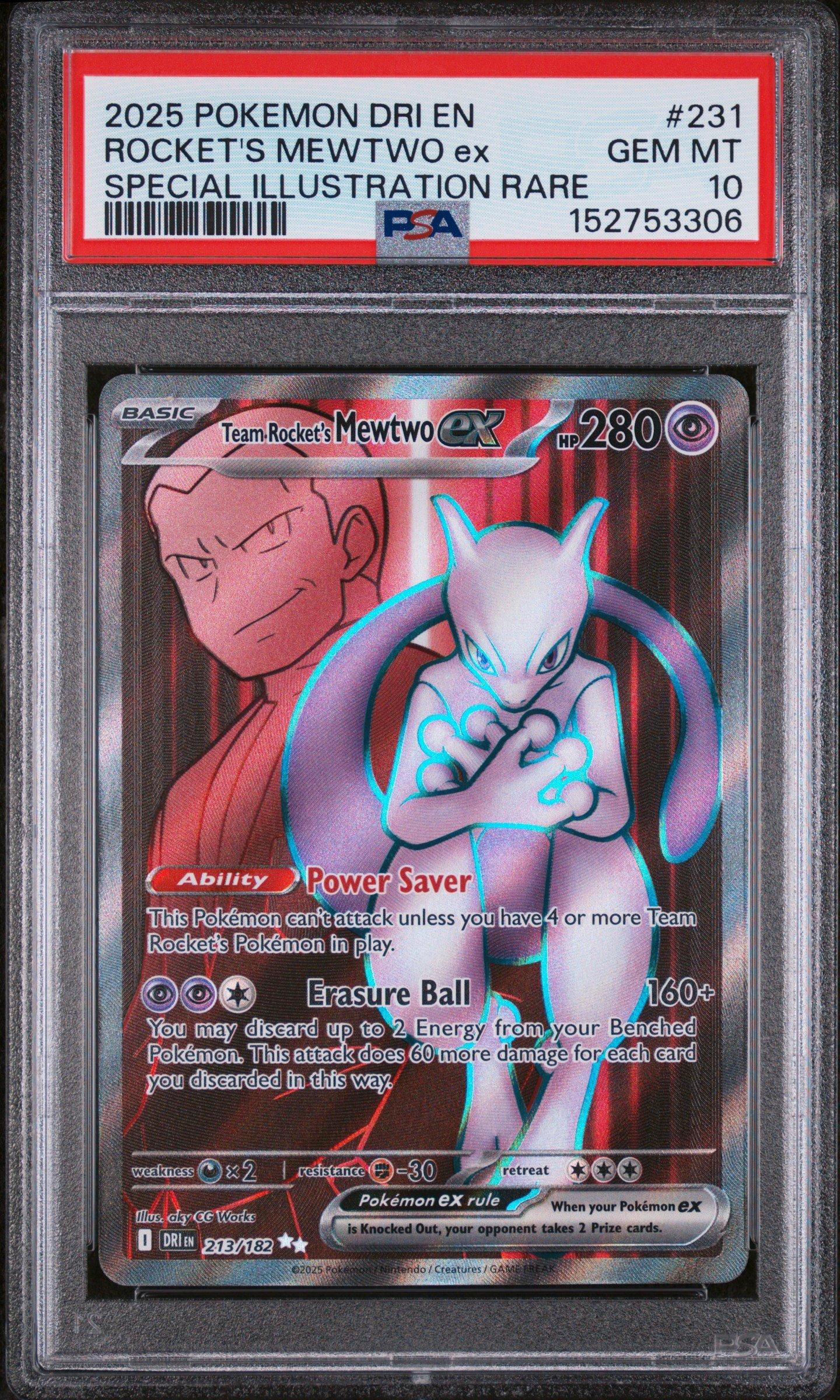 2025 Pokemon Dri En-destined Rivals 231 Team Rocket's Mewtwo Ex