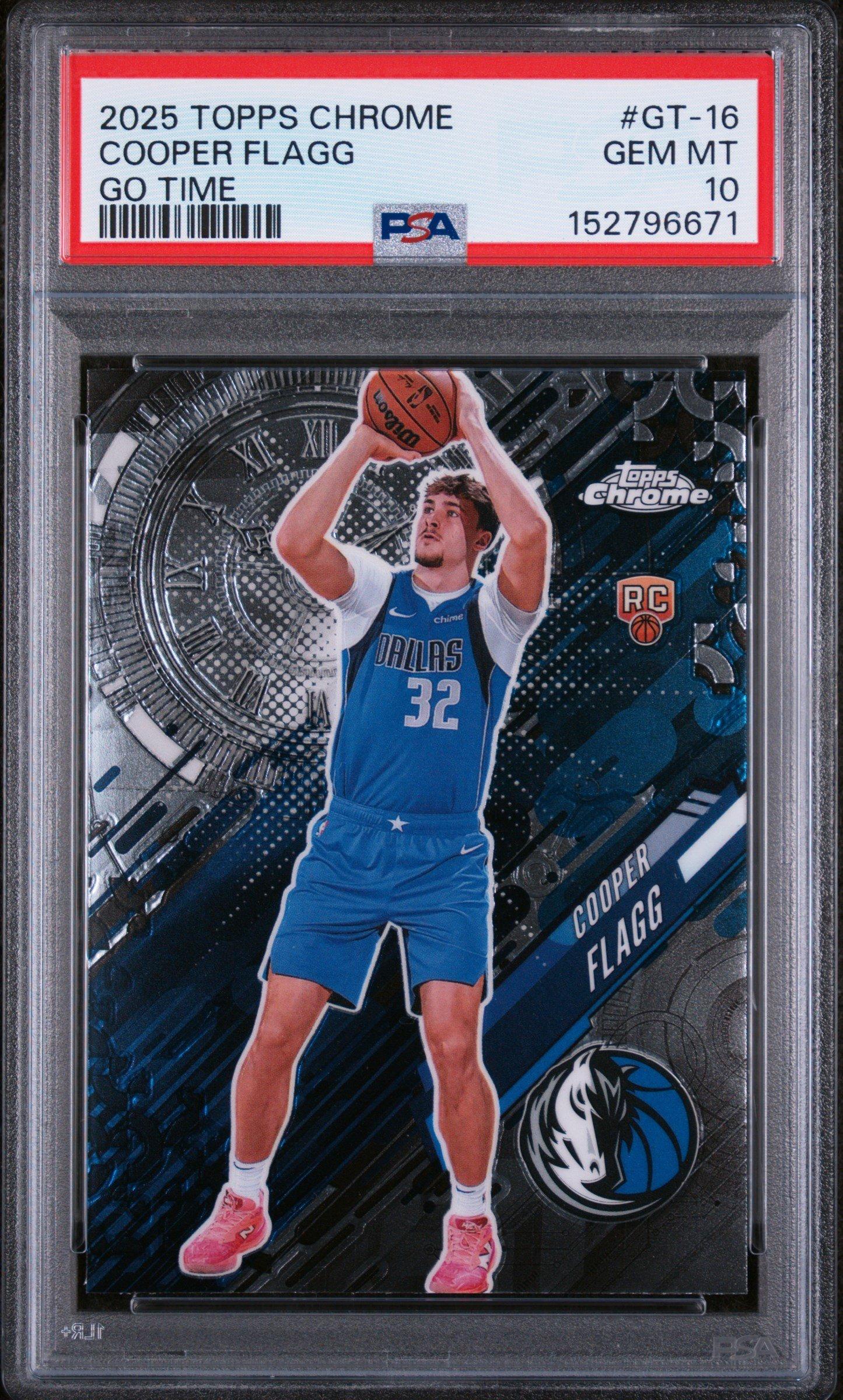 2025 Topps Chrome Go Time Gt-16 Cooper Flagg PSA 10 Graded Card