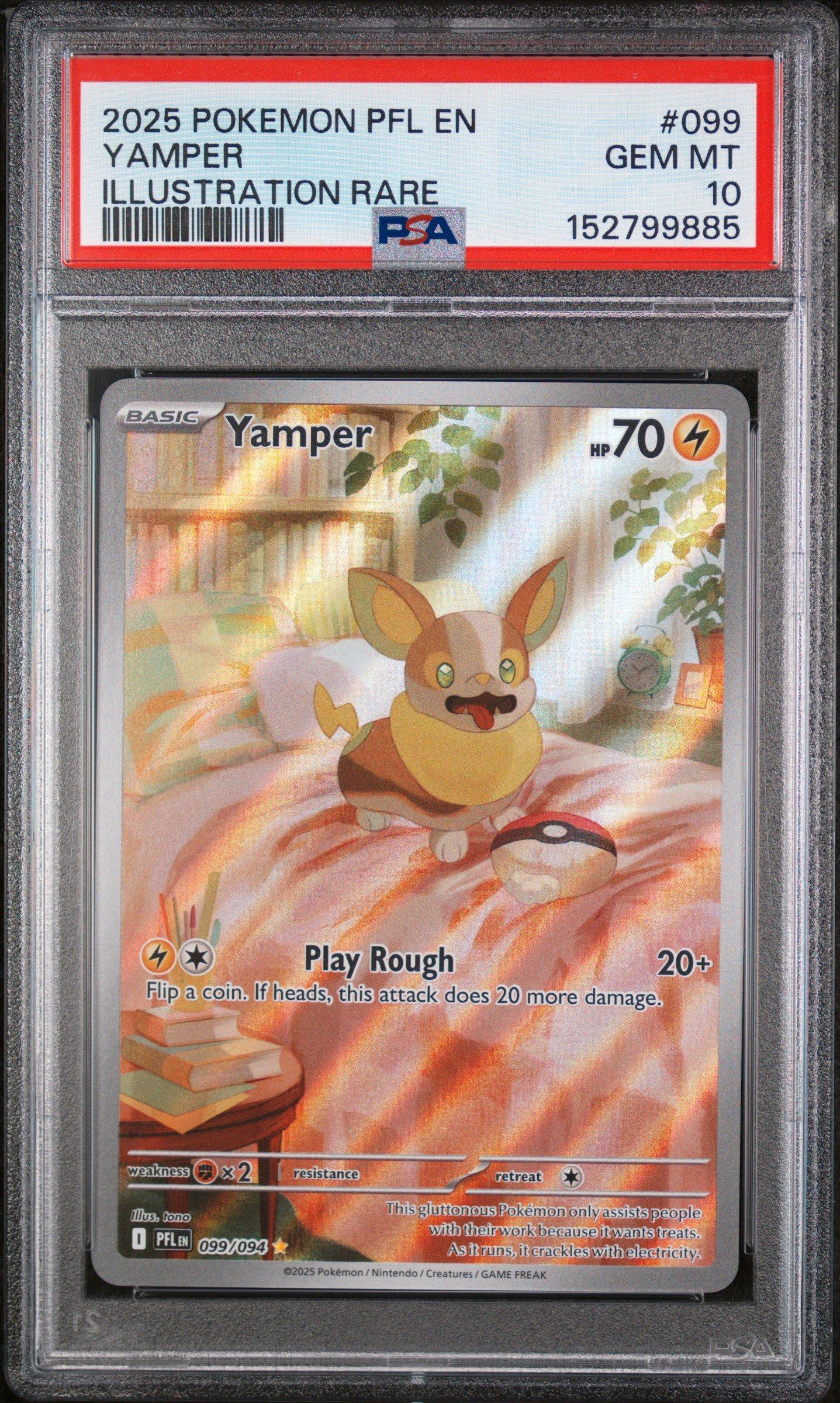 PSA10フリーザ 5505 2025 Pokemon Pfl En-phantasmal Flames 099 Yamper Illustration Rare