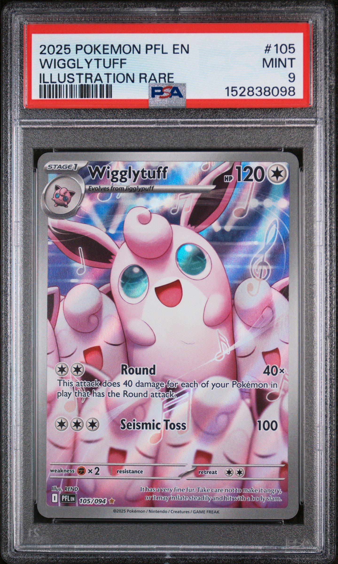 2025 Pokemon Pfl En-phantasmal Flames 105 Wigglytuff Illustration Rare PSA  9 Graded Card | GameStop
