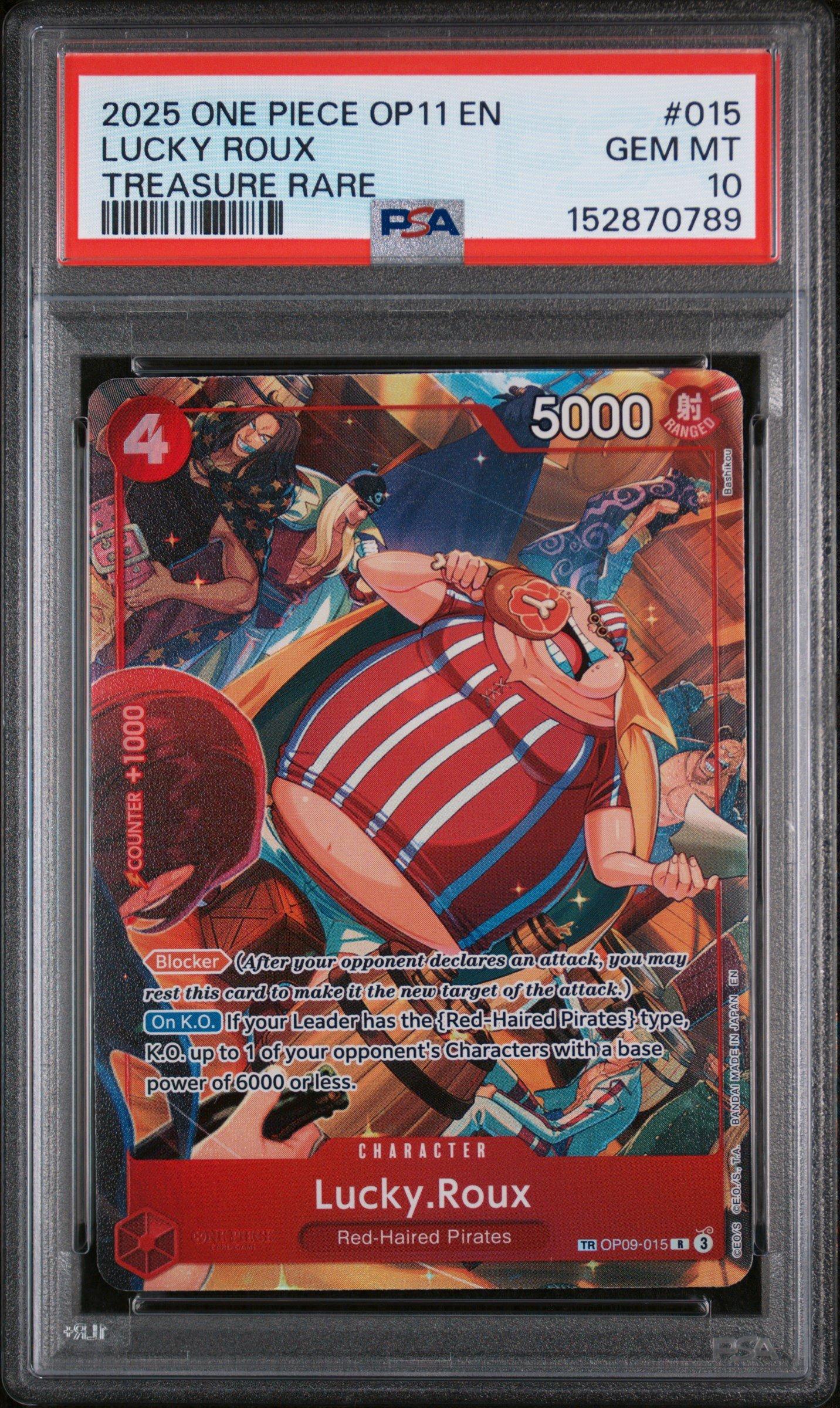 2025 One Piece Op11-a Fist Of Divine Speed 015 Lucky Roux Treasure