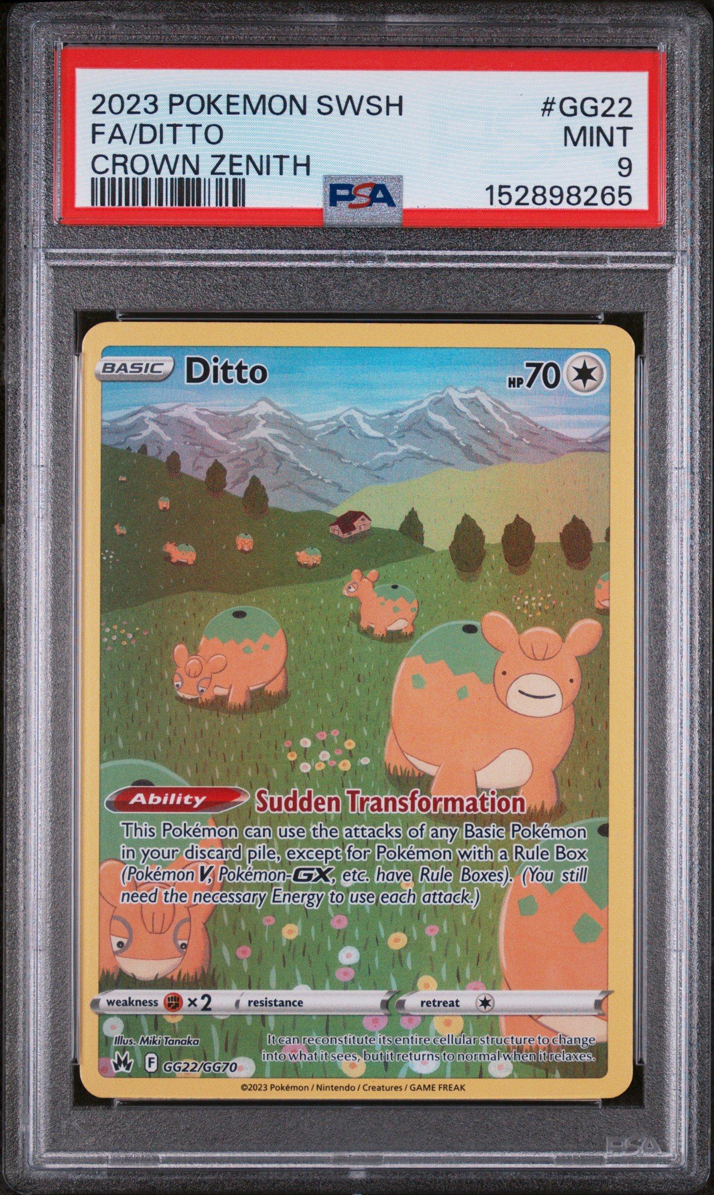 2023 Pokemon Sword And Shield Crown Zenith Gg22 Full Art/ditto PSA