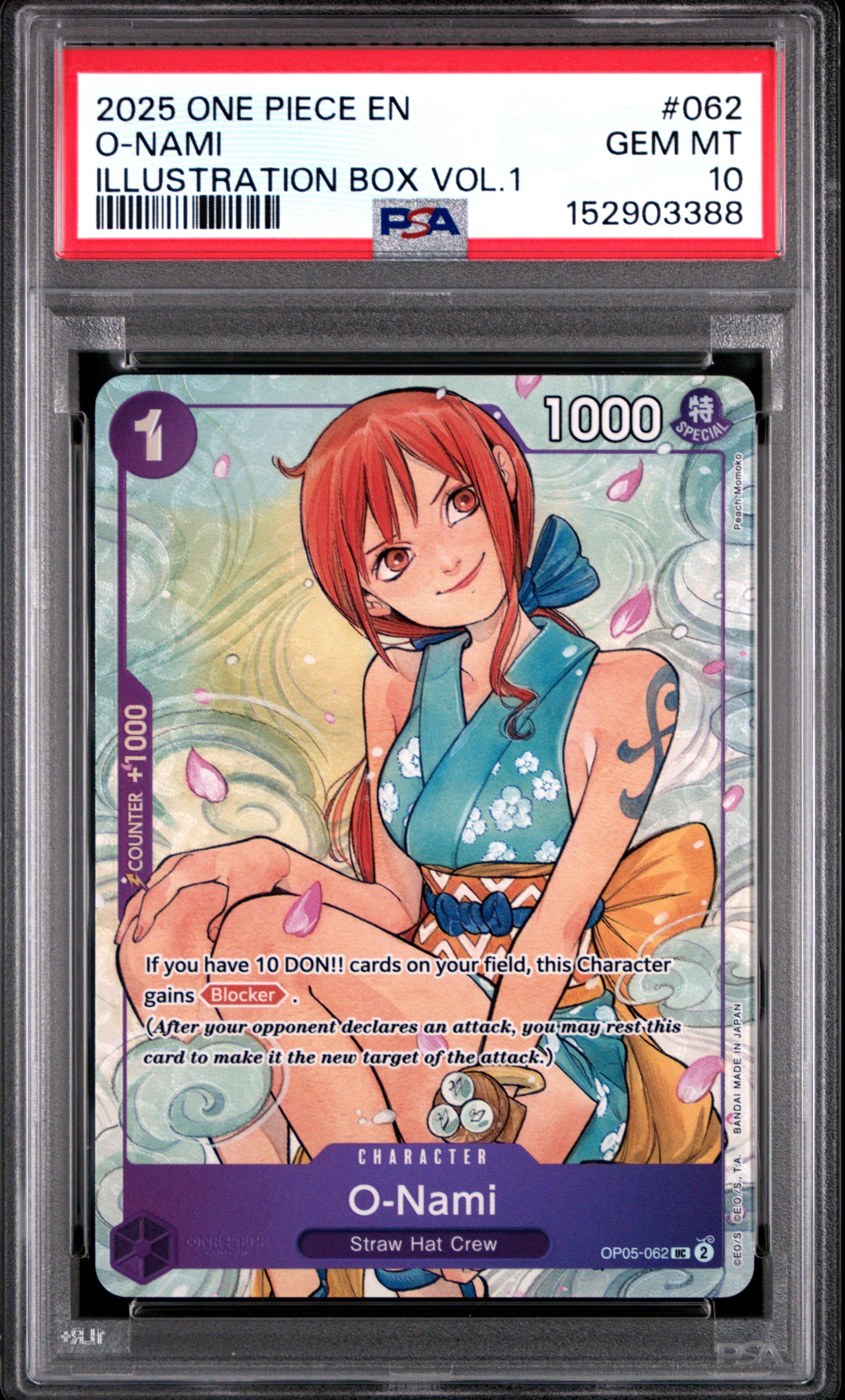 2025 One Piece Promos 062 O-nami Illustration Box Vol.1 PSA 10