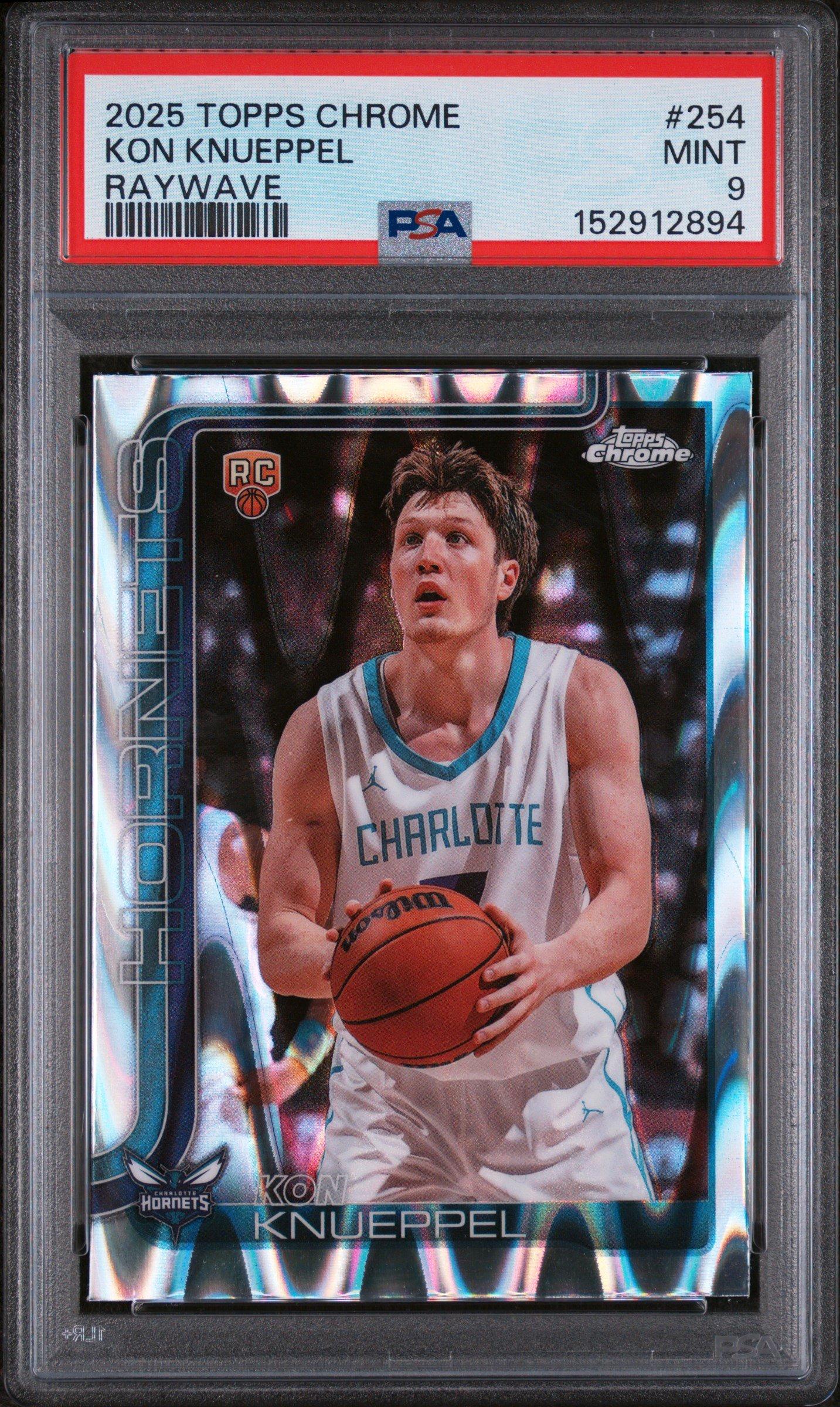 2025 Topps Chrome 254 Kon Knueppel Raywave PSA 9 Graded Card