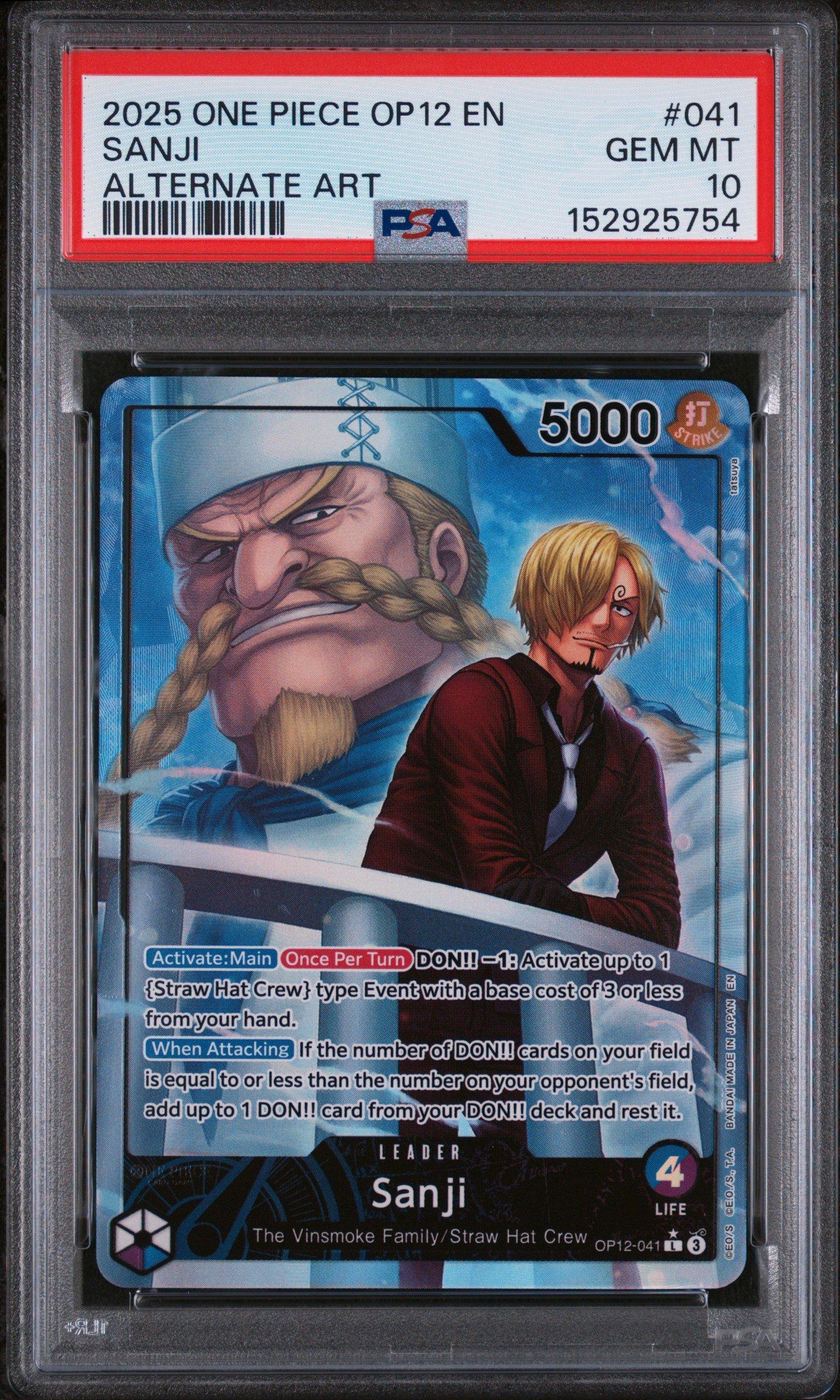 2025 One Piece Op12-legacy Of The Master 041 Sanji Alternate Art