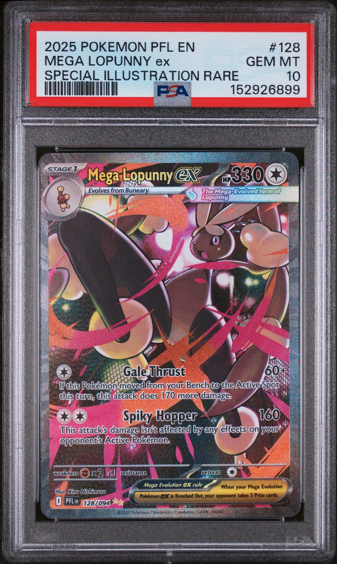 pokemon lopunny card 2025 Japanese M2 #114 Mega ex Special Art Rare PSA 10 Colorless Hopping Shot (70) Weakness Fighting ×2 Resistance None None Retreat Cost Lopunny Card Prices & Value