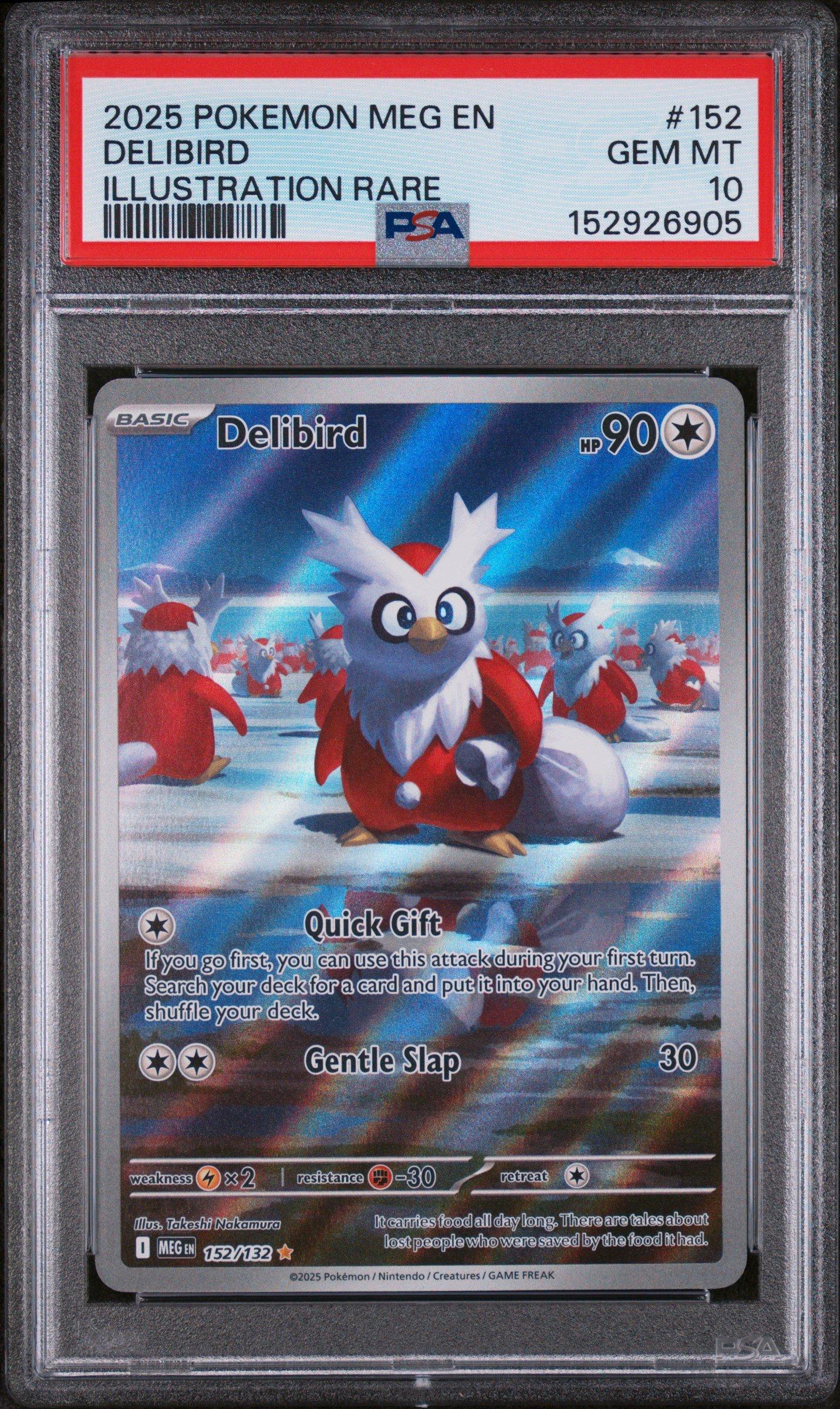 2025 Pokemon Meg En-mega Evolution 152 Delibird Illustration Rare