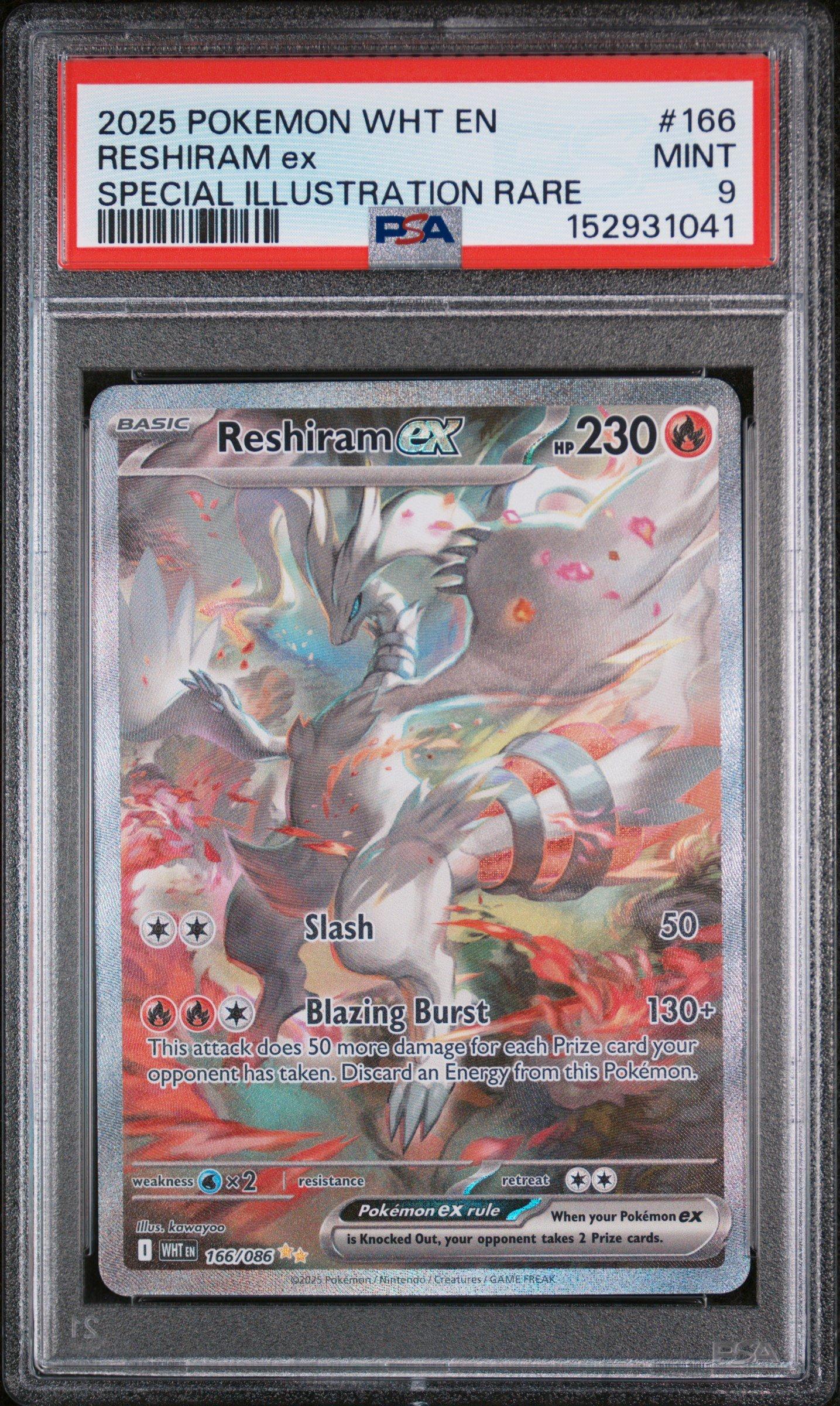 2025 Pokemon Wht En-white Flare 166 Reshiram Ex Special