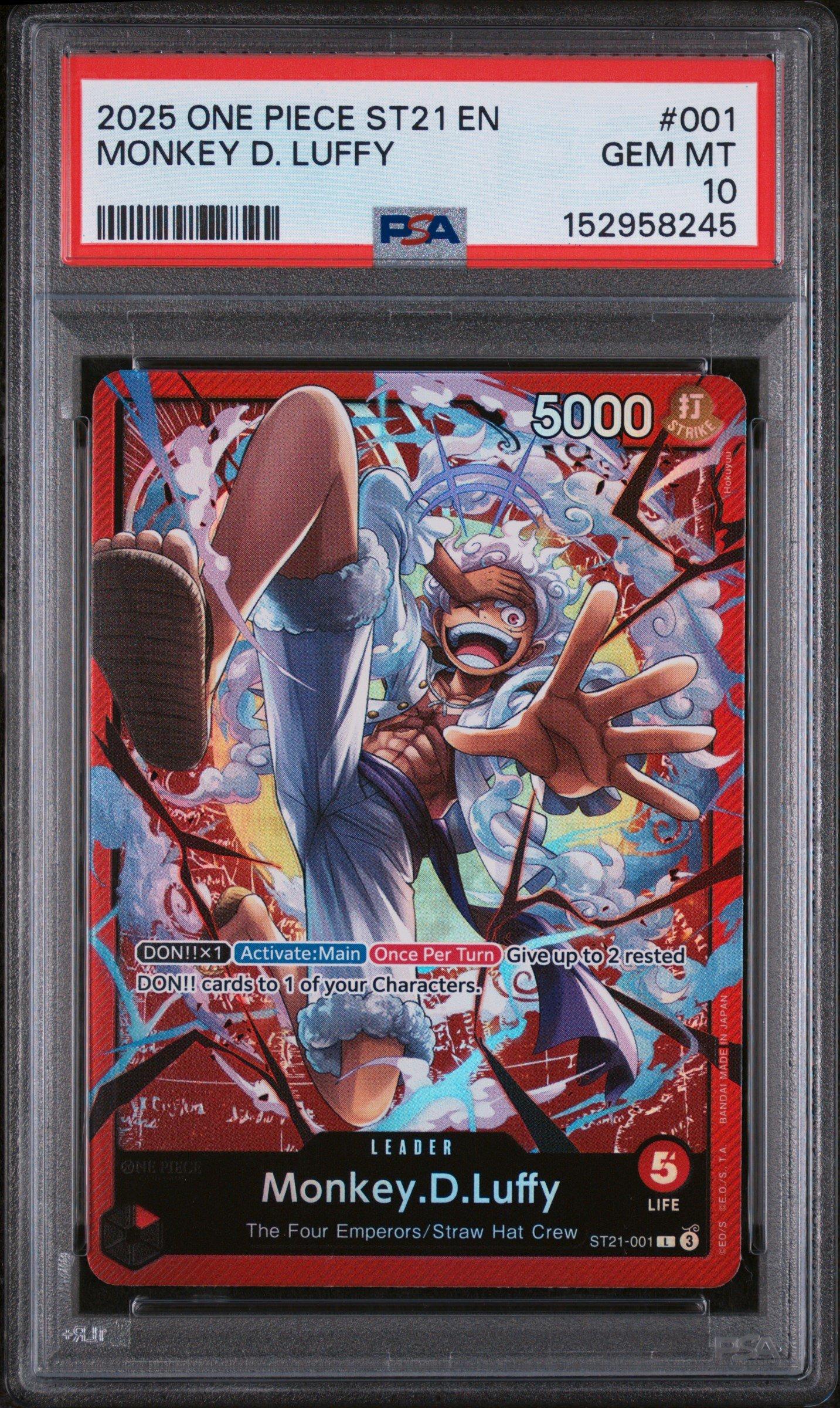 2025 One Piece Starter Deck St21-ex Gear 5 001 Monkey D. Luffy PSA