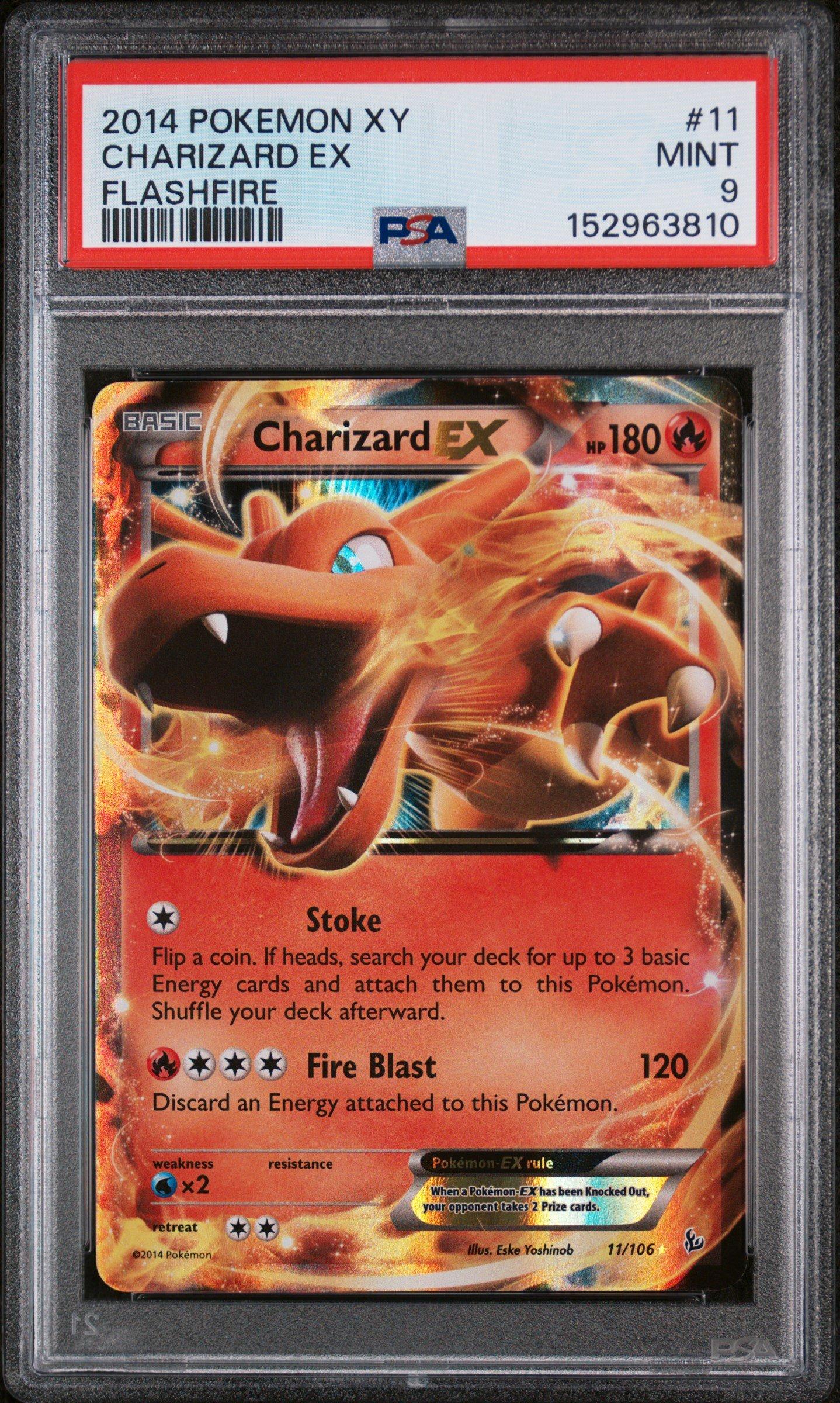 charizard ex pokemon card 2014 Xy Flashfire 11 PSA 9 Graded 12/106 / Ultra Rare Card Type / HP / Stage Pokemon - Mega-Charizard (69) -