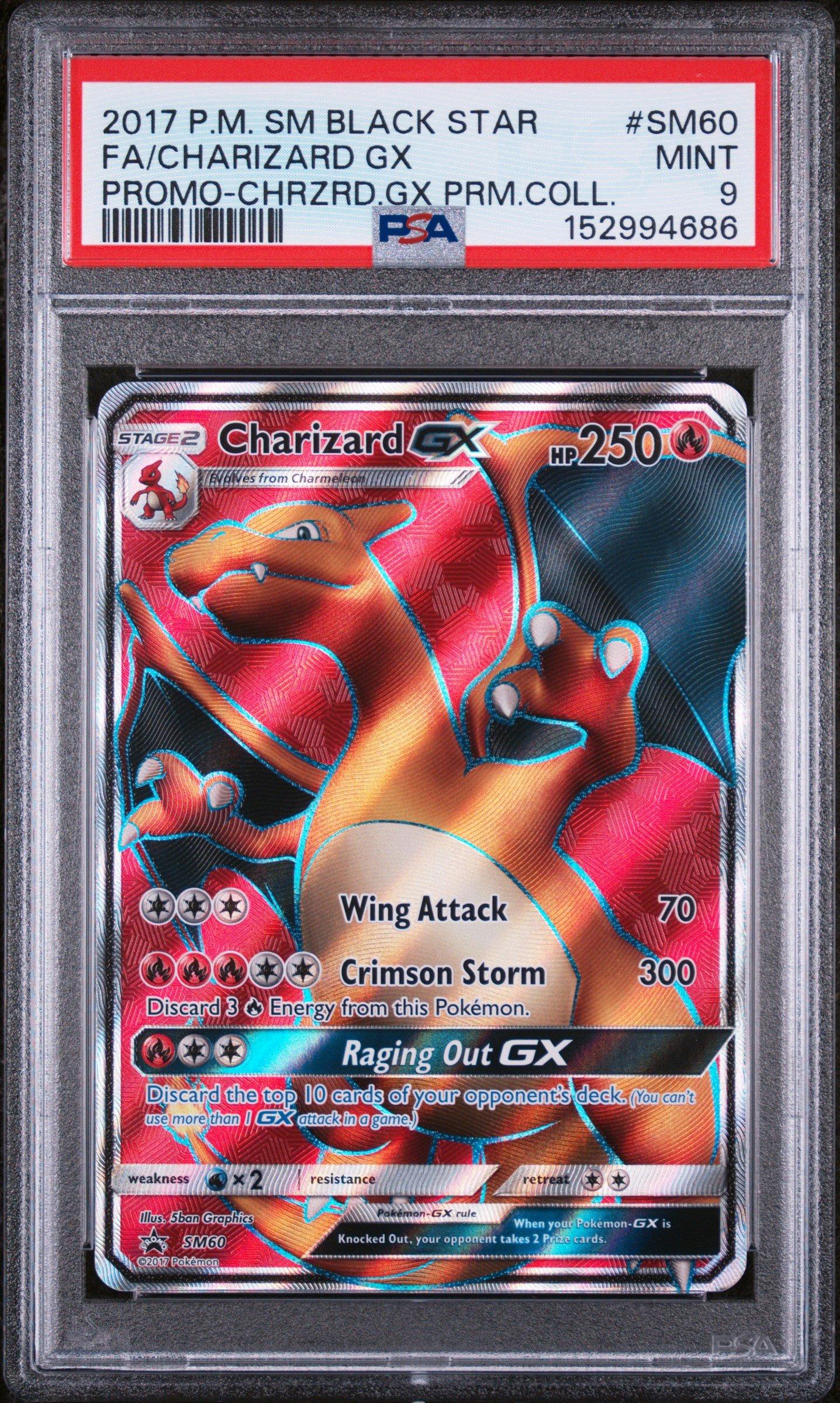 2017 Pokemon Sm Black Star Promo Sm60 Full Art/charizard Gx Charizard Gx  Premium Collection PSA 9