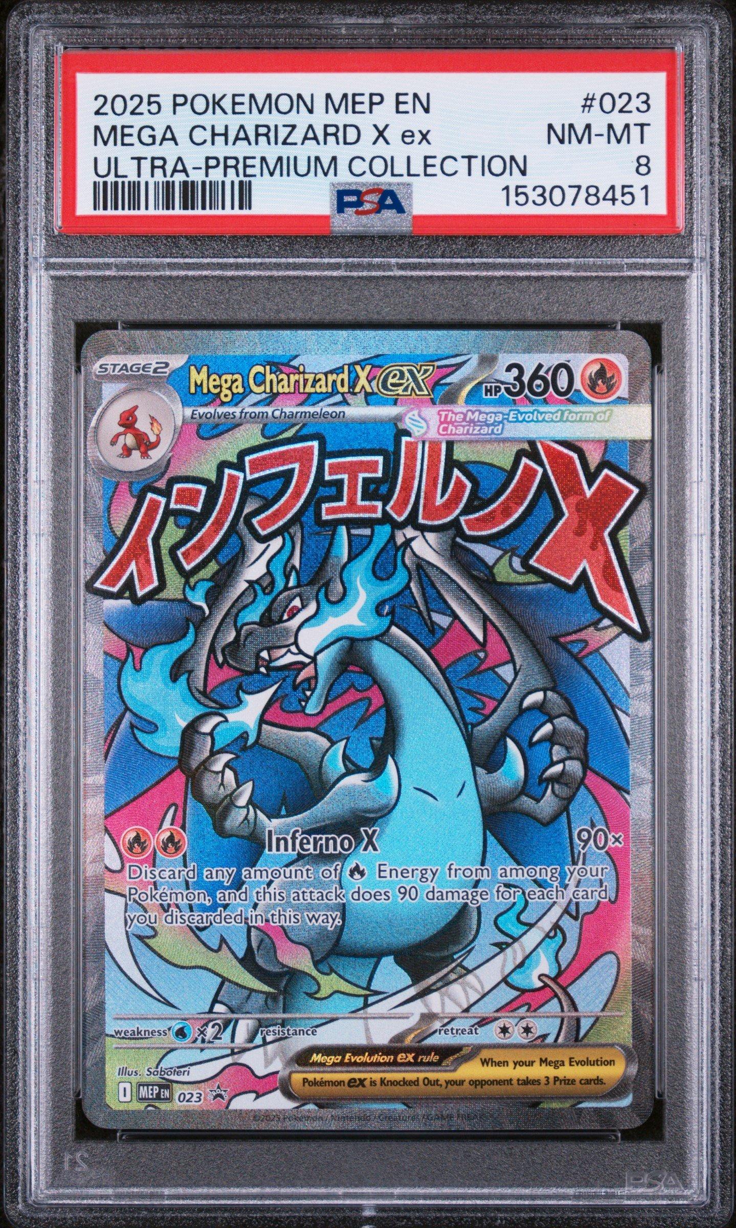 2025 Pokemon Mep En-me Black Star Promo 023 Mega Charizard X Ex