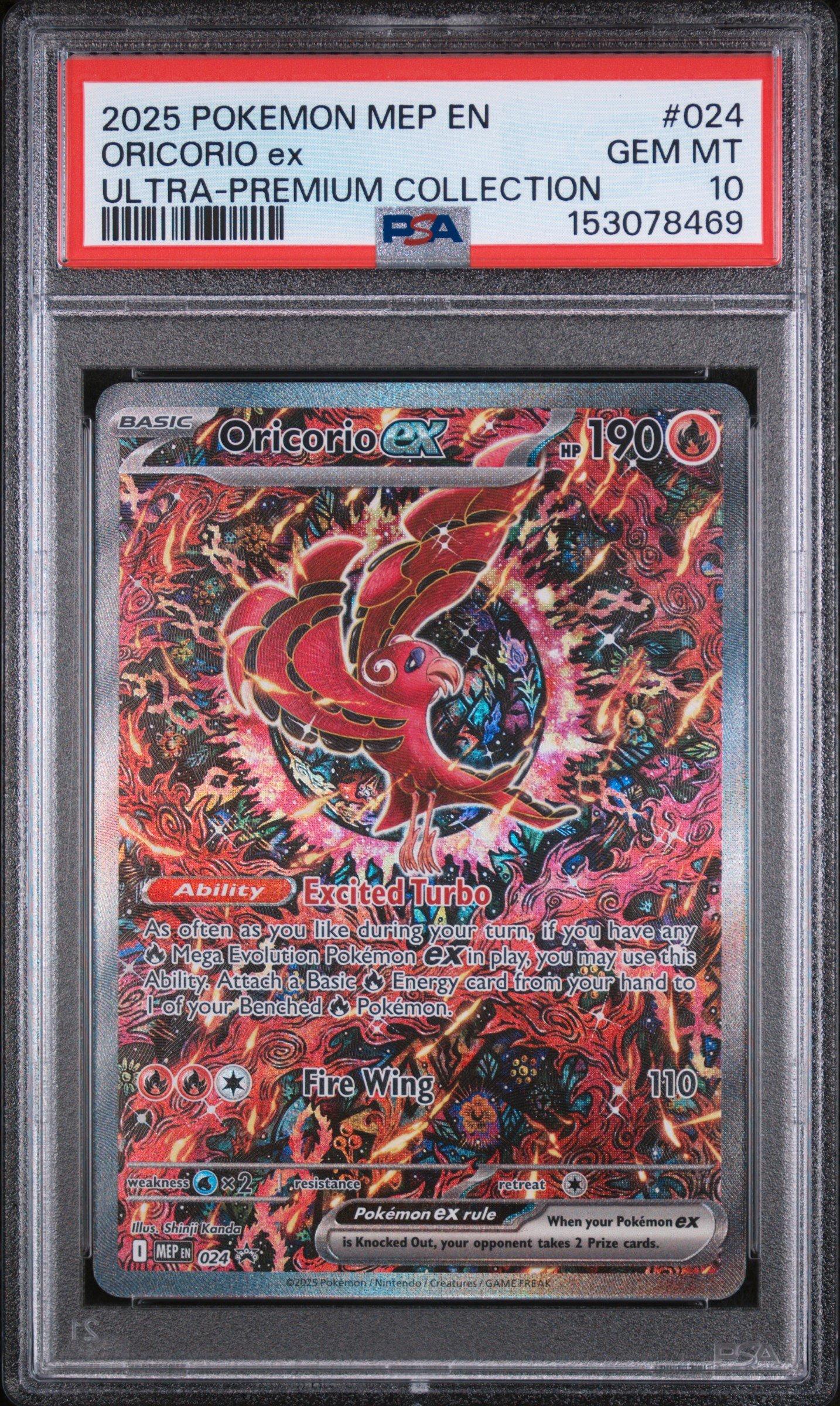 2025 Pokemon Mep En-me Black Star Promo 024 Oricorio Ex Mega Charizard X Ex  Ultra-premium Collection PSA 10 Graded Card | GameStop