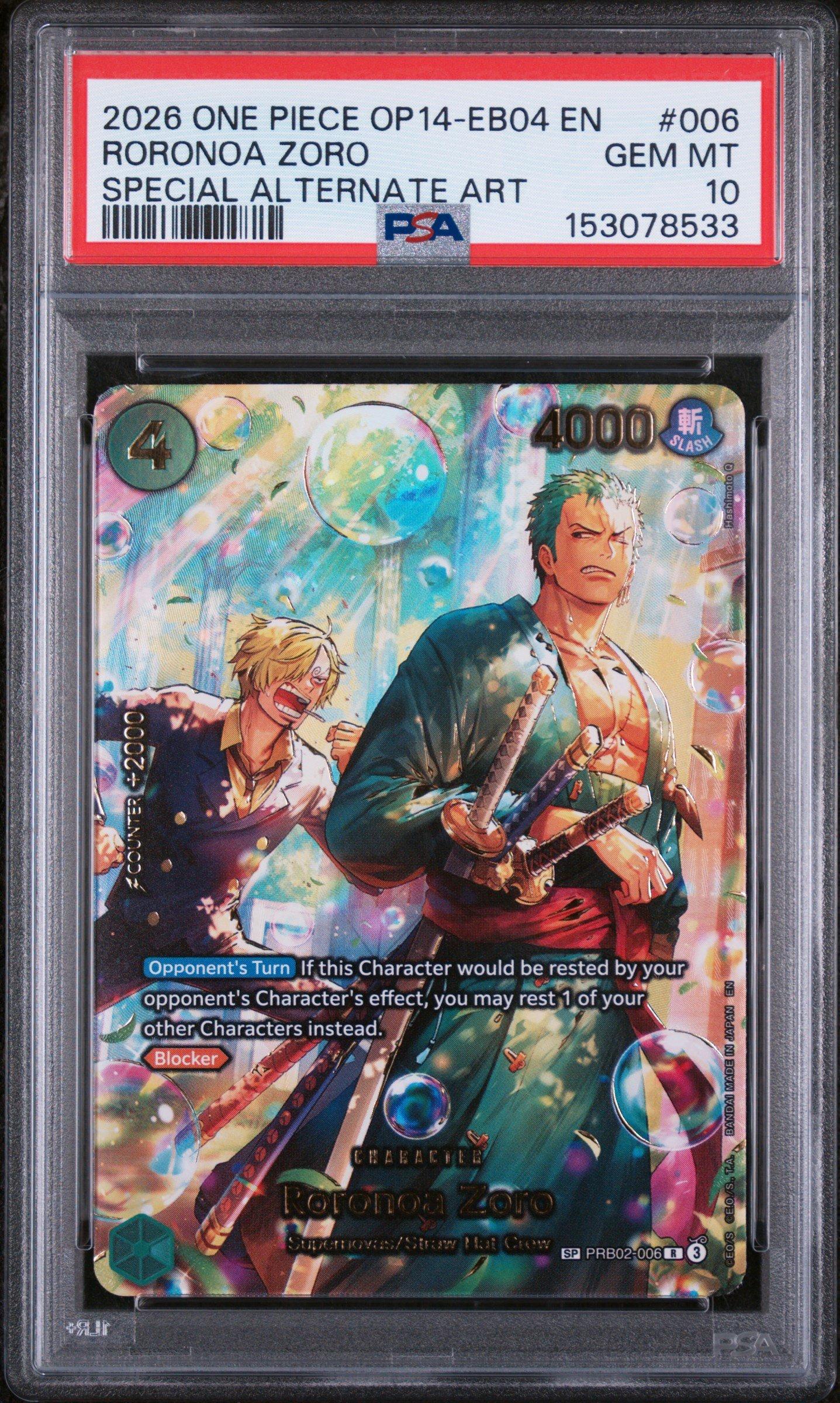 2026 One Piece Op14-eb04-the Azure Sea's Seven 006 Roronoa Zoro