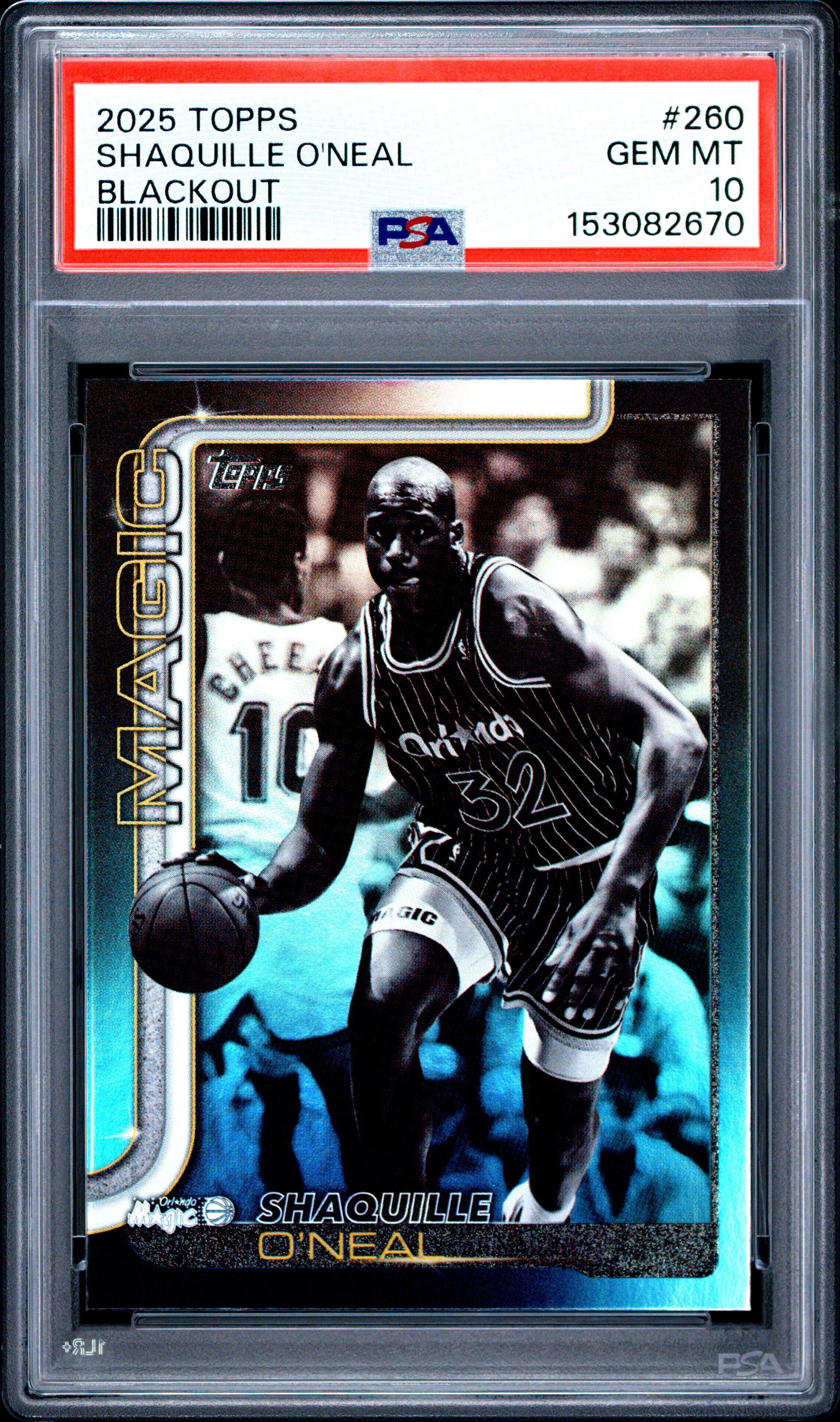 PSA10セル 1187 2025 Topps 260 Shaquille O'neal Blackout PSA 10 Graded Card | GameStop