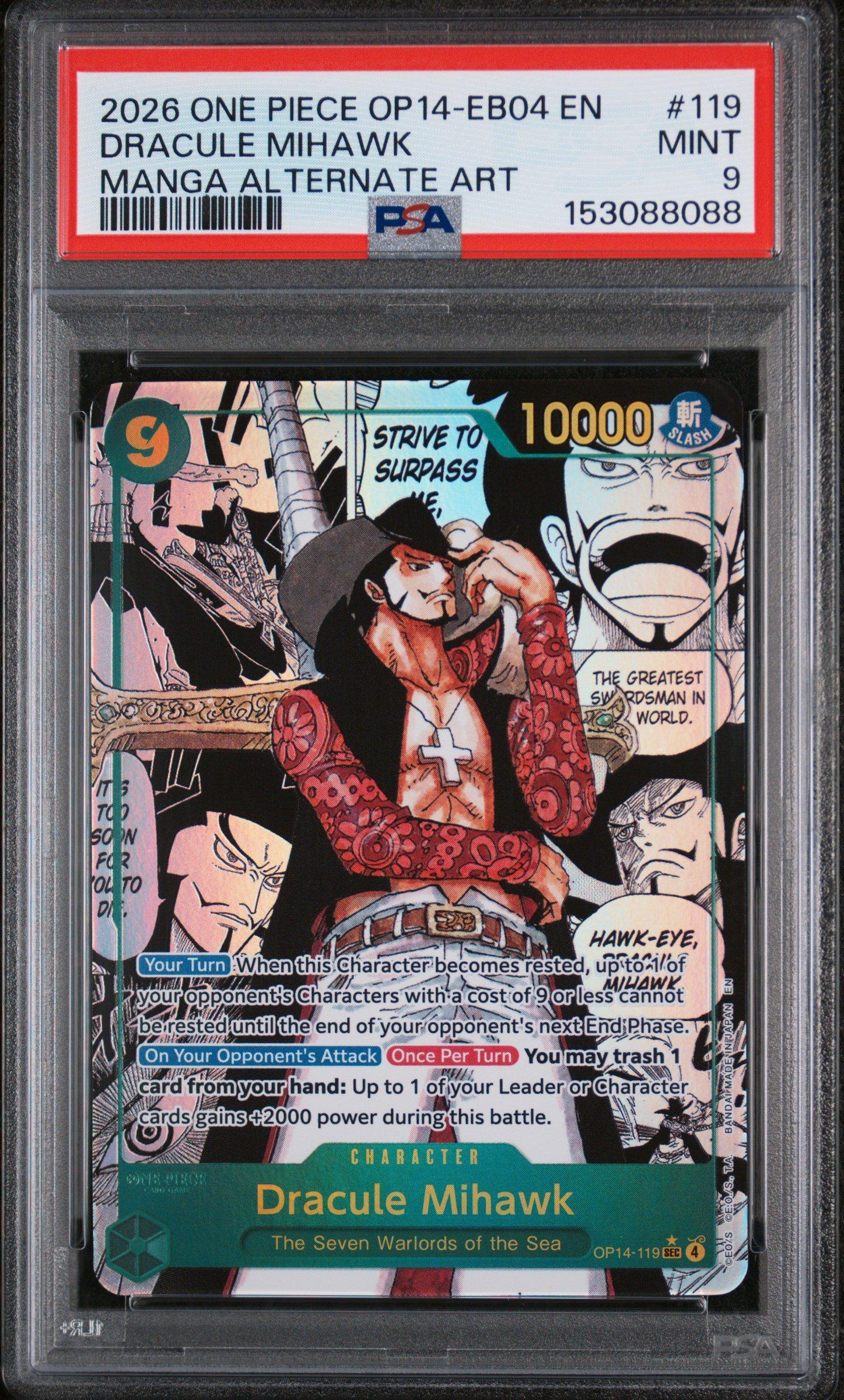2026 One Piece Op14-eb04-the Azure Sea's Seven 119 Dracule Mihawk