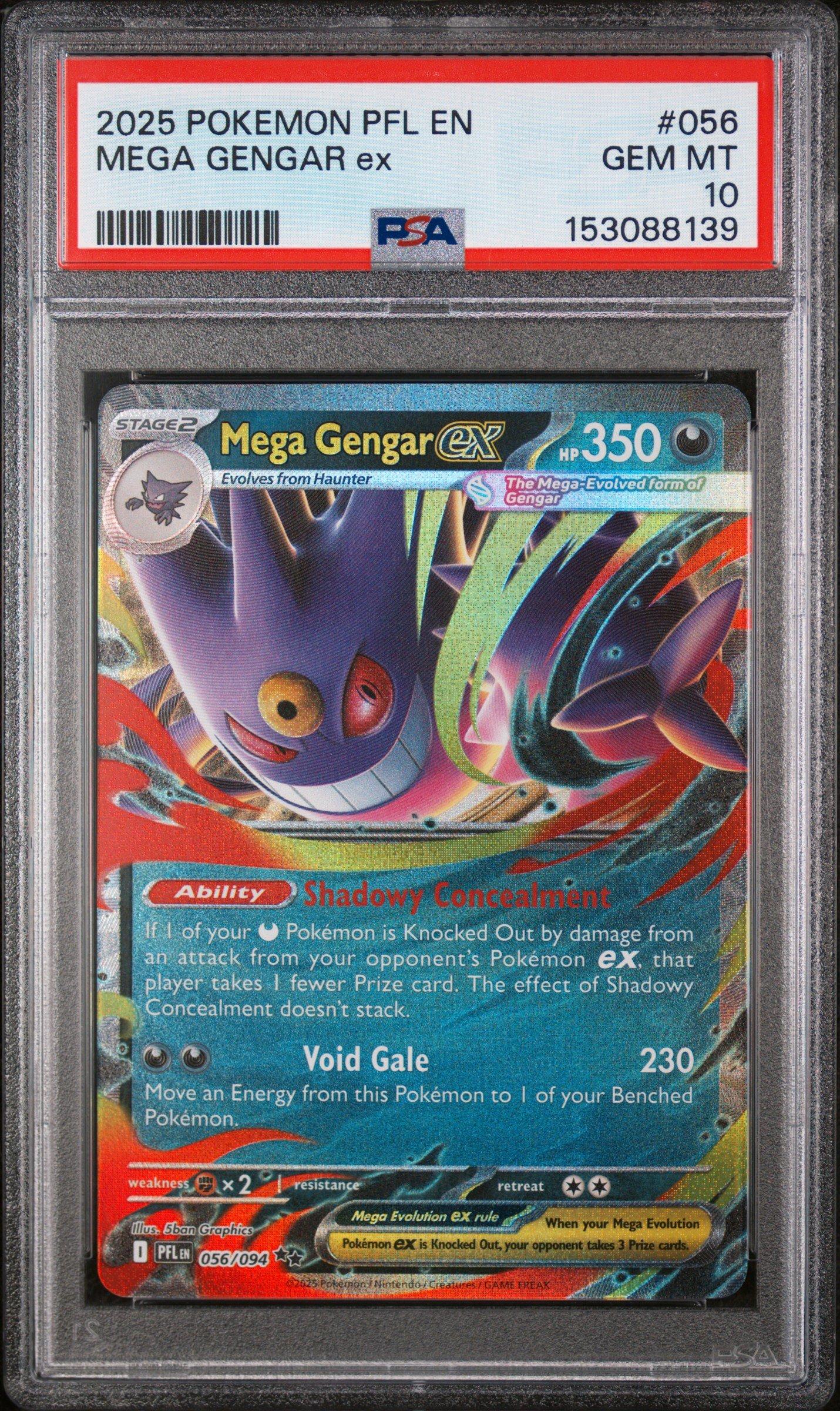 2025 Pokemon Pfl En-phantasmal Flames 056 Mega Gengar Ex PSA 10