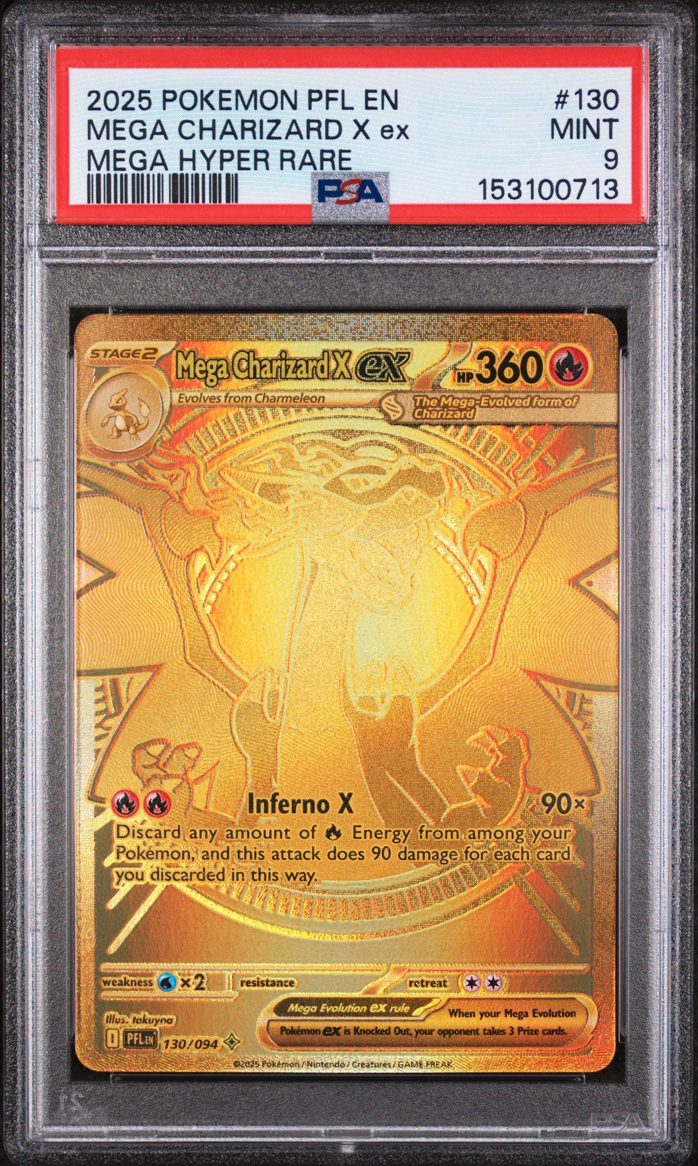 2025 Pokemon Pfl En-phantasmal Flames 130 Mega Charizard X Ex Mega
