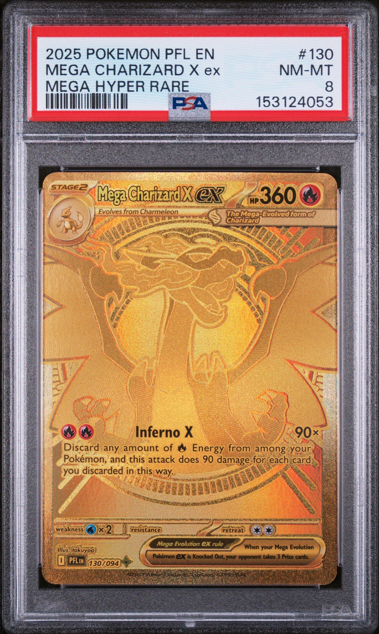 2025 Pokemon Pfl En-phantasmal Flames 130 Mega Charizard X Ex Mega