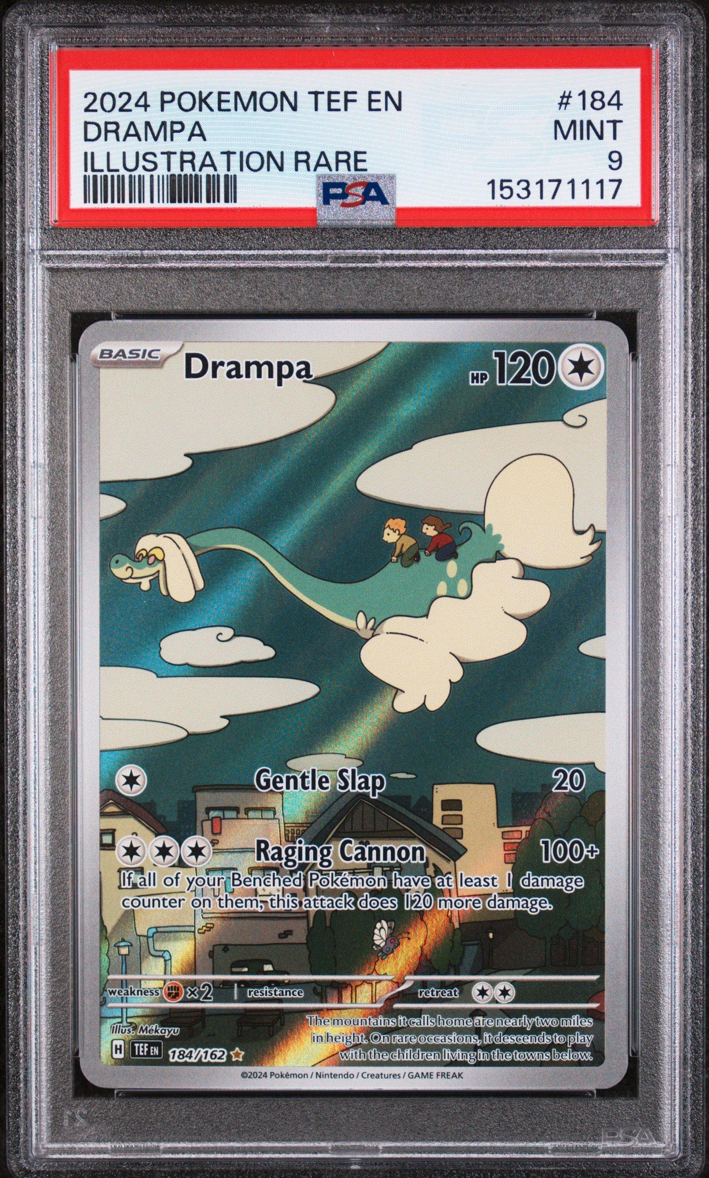 tarif card tahograf rar 2024 2024 Pokemon Tef En-temporal Forces 184 Drampa Illustration Rare PSA 9