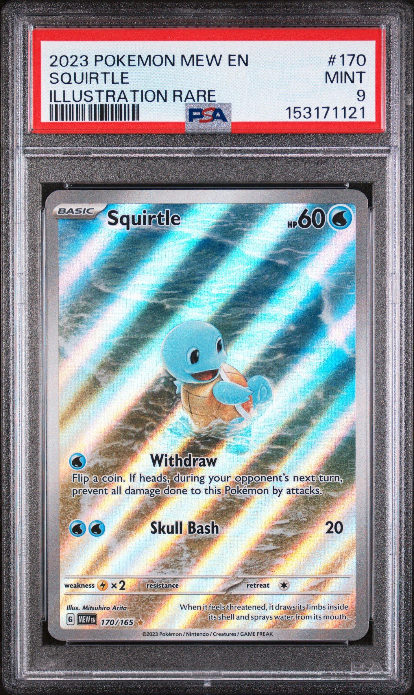 2023 Pokemon Mew En-151 170 Squirtle Illustration Rare PSA 9 Graded Card |  GameStop