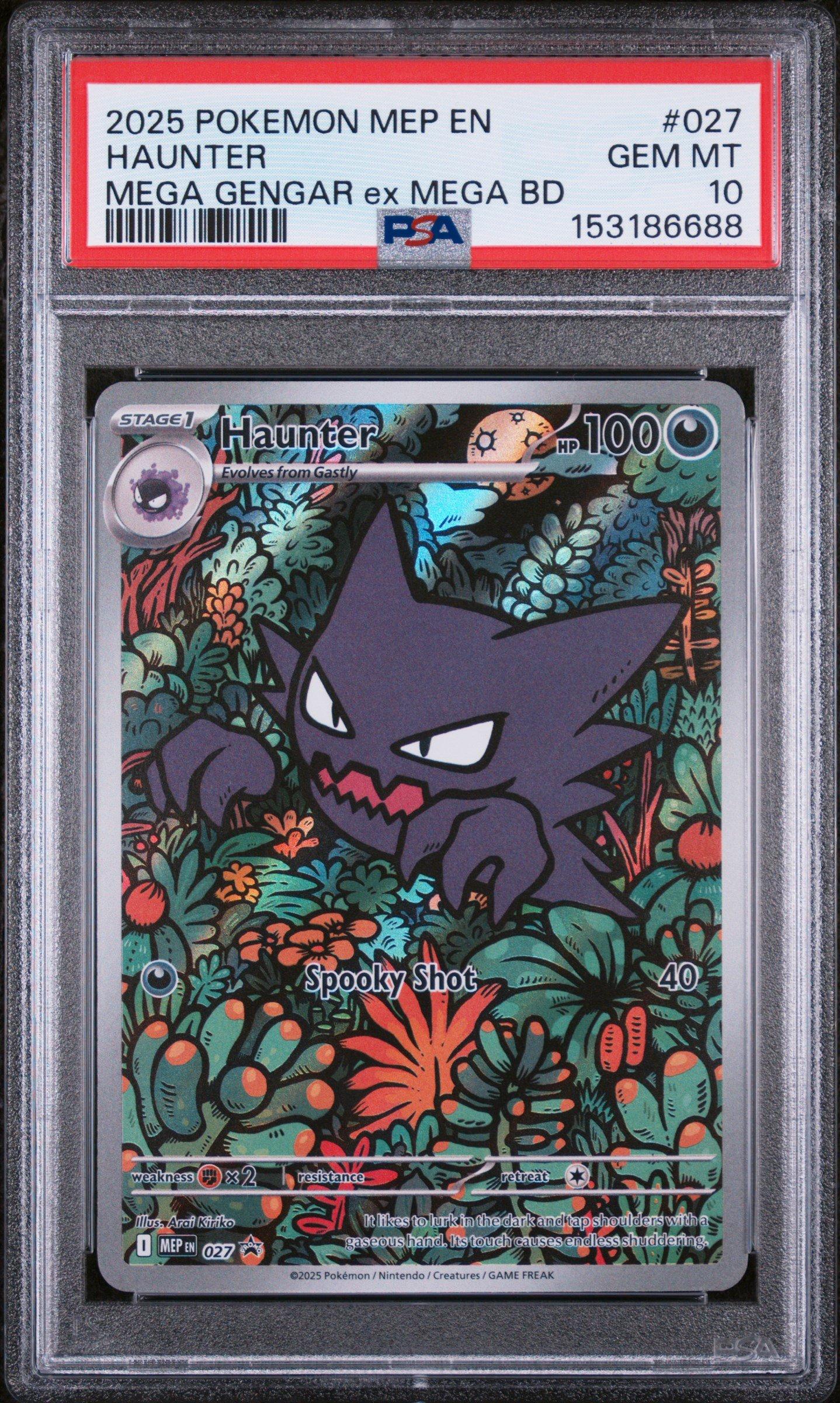 2025 Pokemon Mep En-me Black Star Promo 027 Haunter Mega Gengar Ex