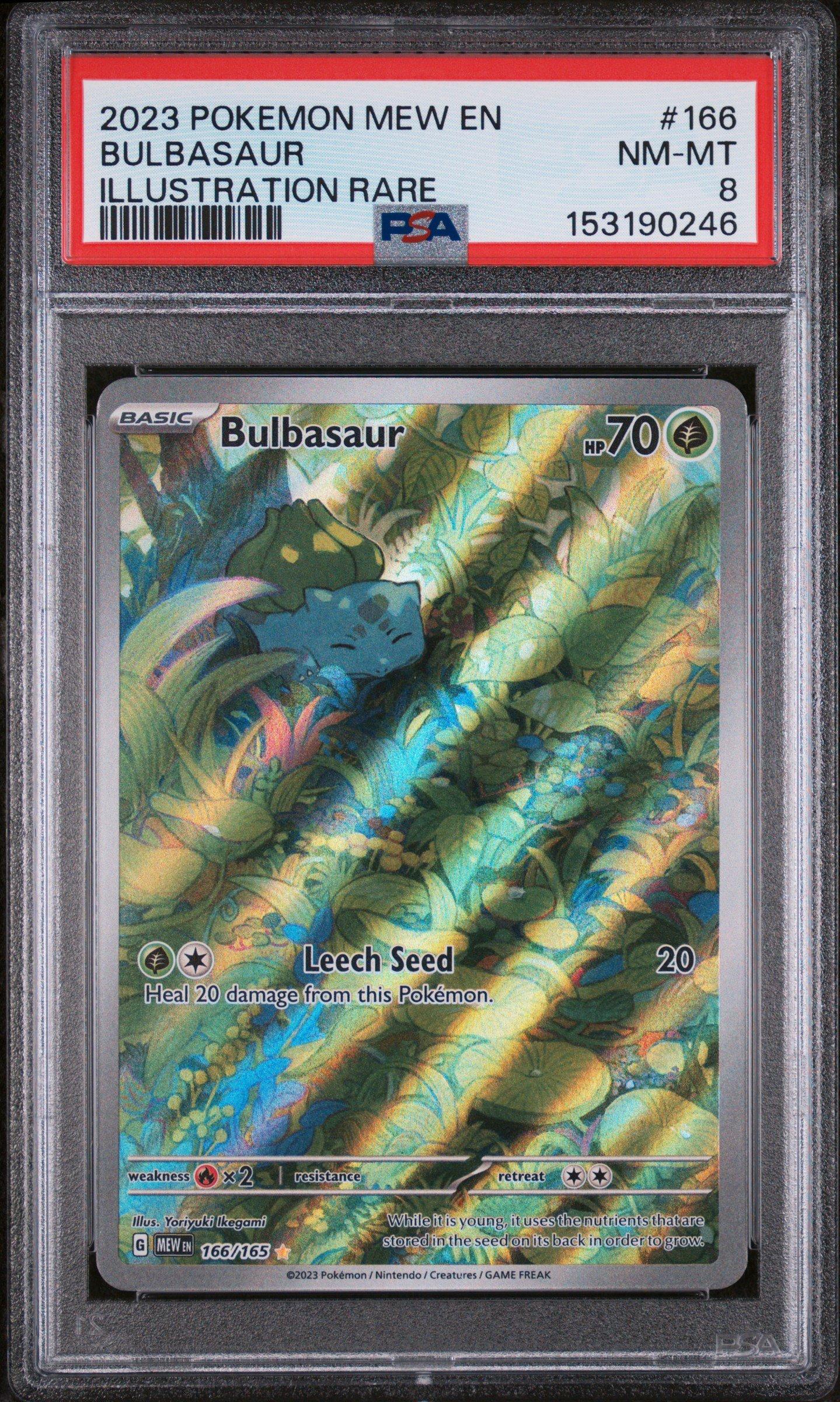 2023 Pokemon Mew En-151 166 Bulbasaur Illustration Rare PSA 8