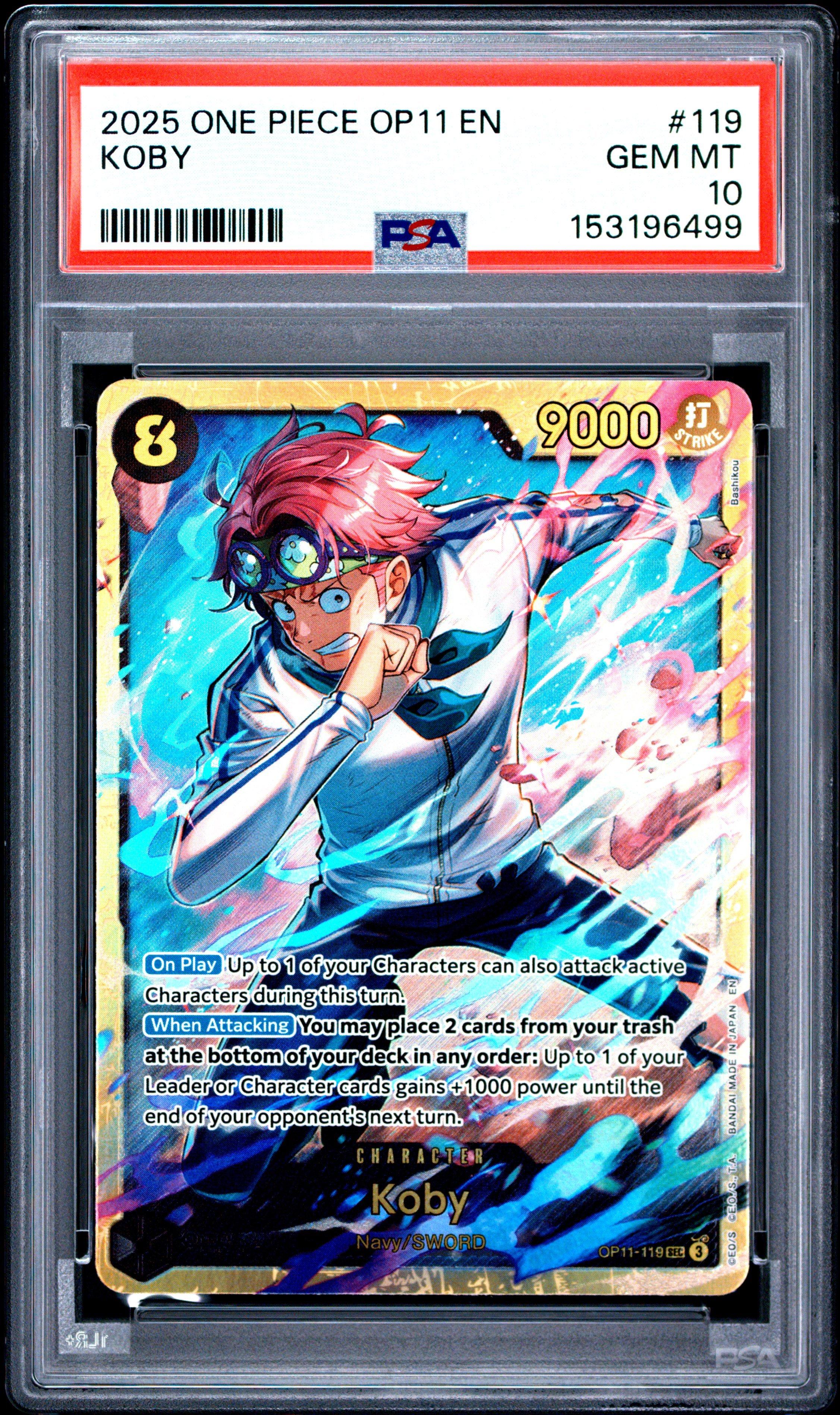 2025 One Piece Op11-a Fist Of Divine Speed 119 Koby PSA 10 Graded