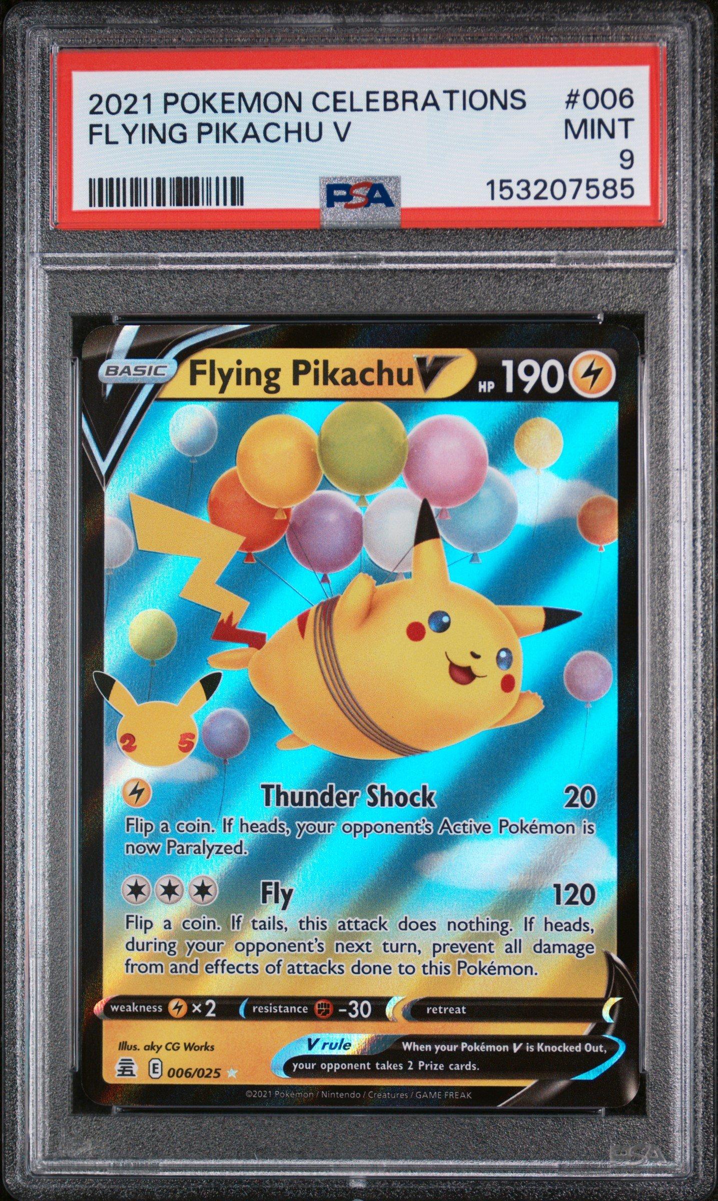 2021 Pokemon Celebrations 006 Flying Pikachu V PSA 9 Graded Card