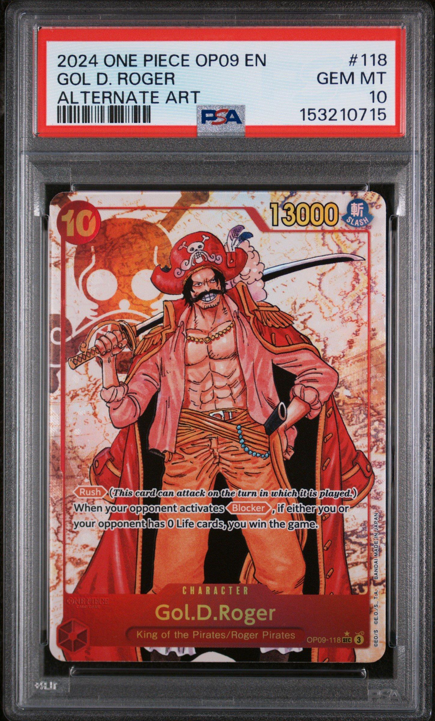 【PSA10】ゴール・D・ロジャー OP09-118 ALTERNATE ART PSA10】ゴール・D・ロジャー(パラレル) SP OP09-118 1枚の通販 土日祝