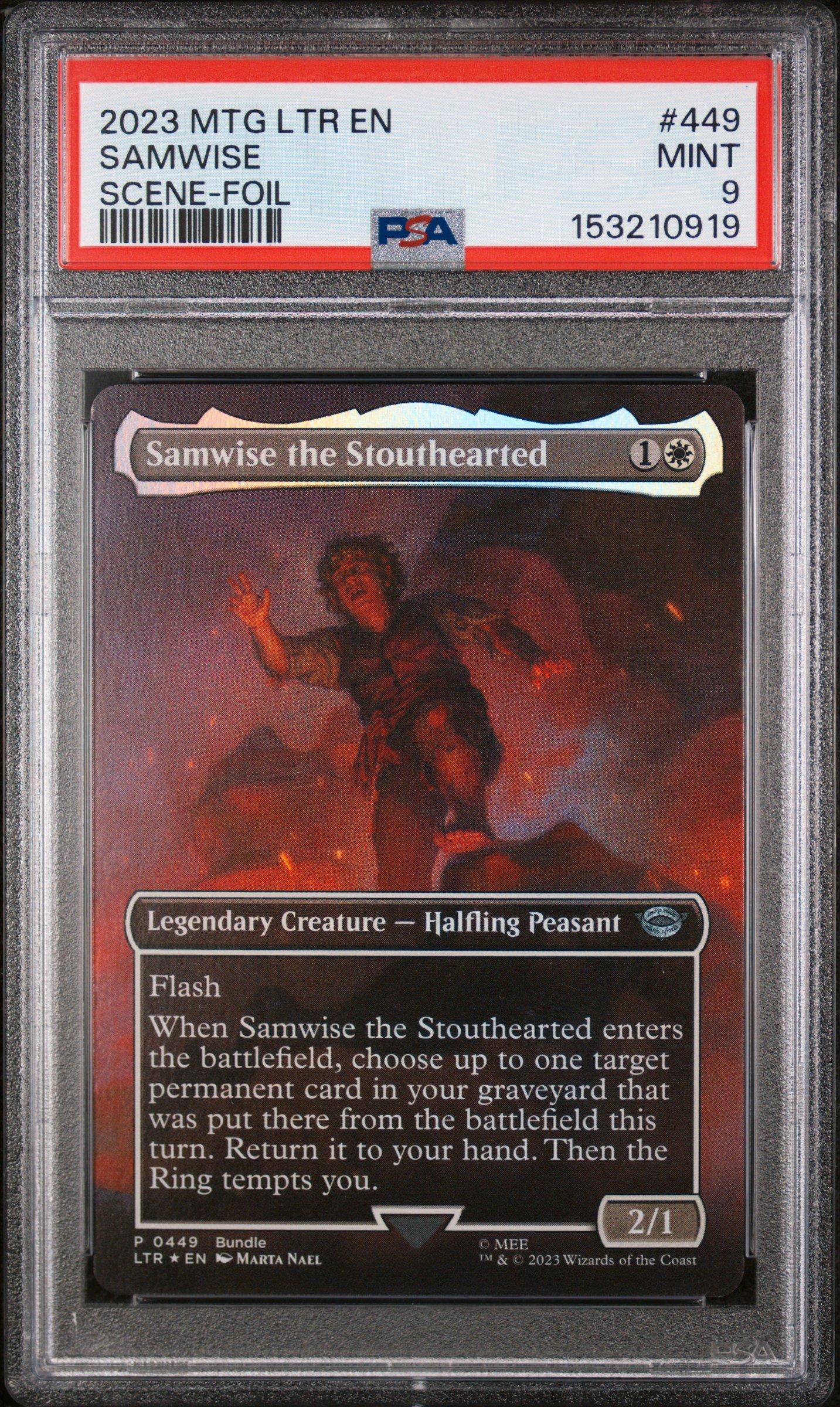 2023 Magic The Gathering The Lord Of The Rings: Tales Of Middle-earth 449  Samwise The Stouthearted Scene-foil PSA 9 Graded Card | GameStop